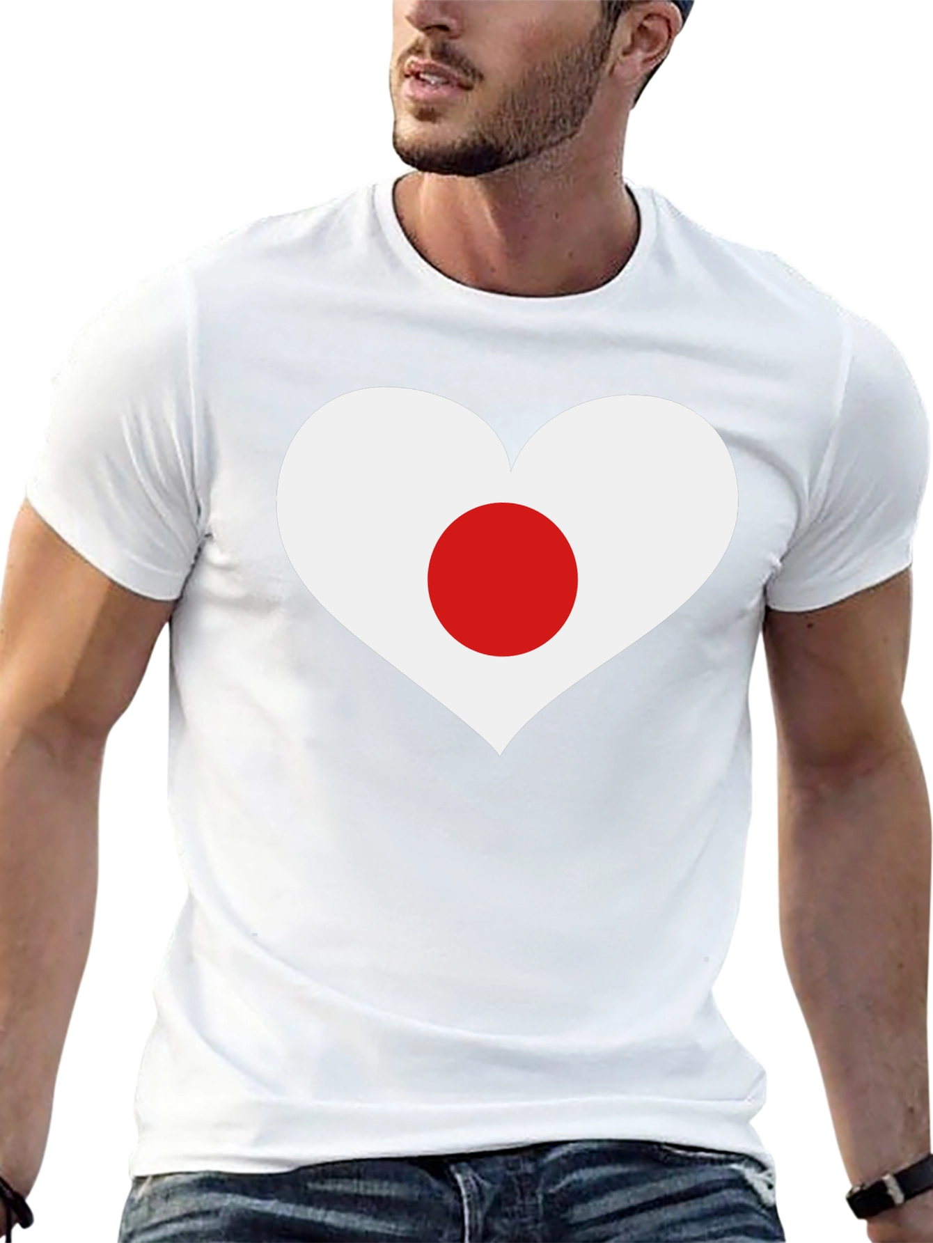 Japan Heart Flag Graphic T-Shirt