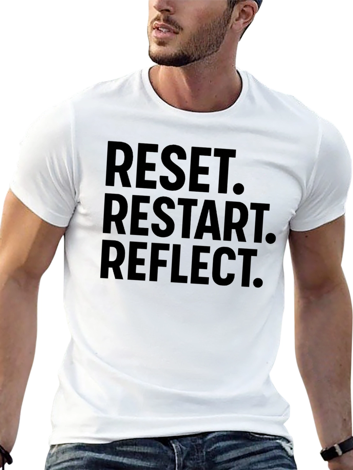 Reset Restart Reflect Graphic Tee - Black