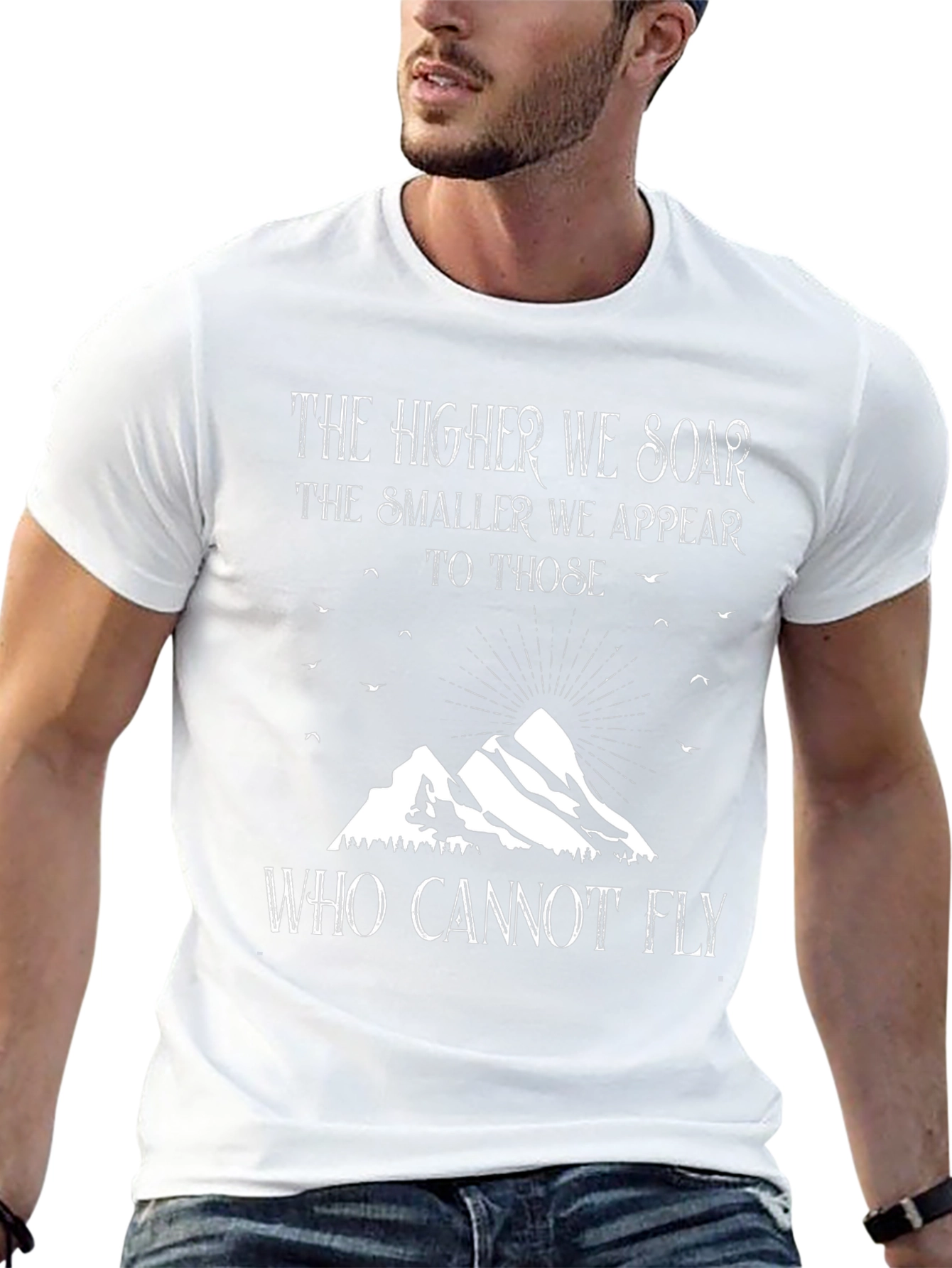 Soar Above T-Shirt - Inspiring Mountain Design