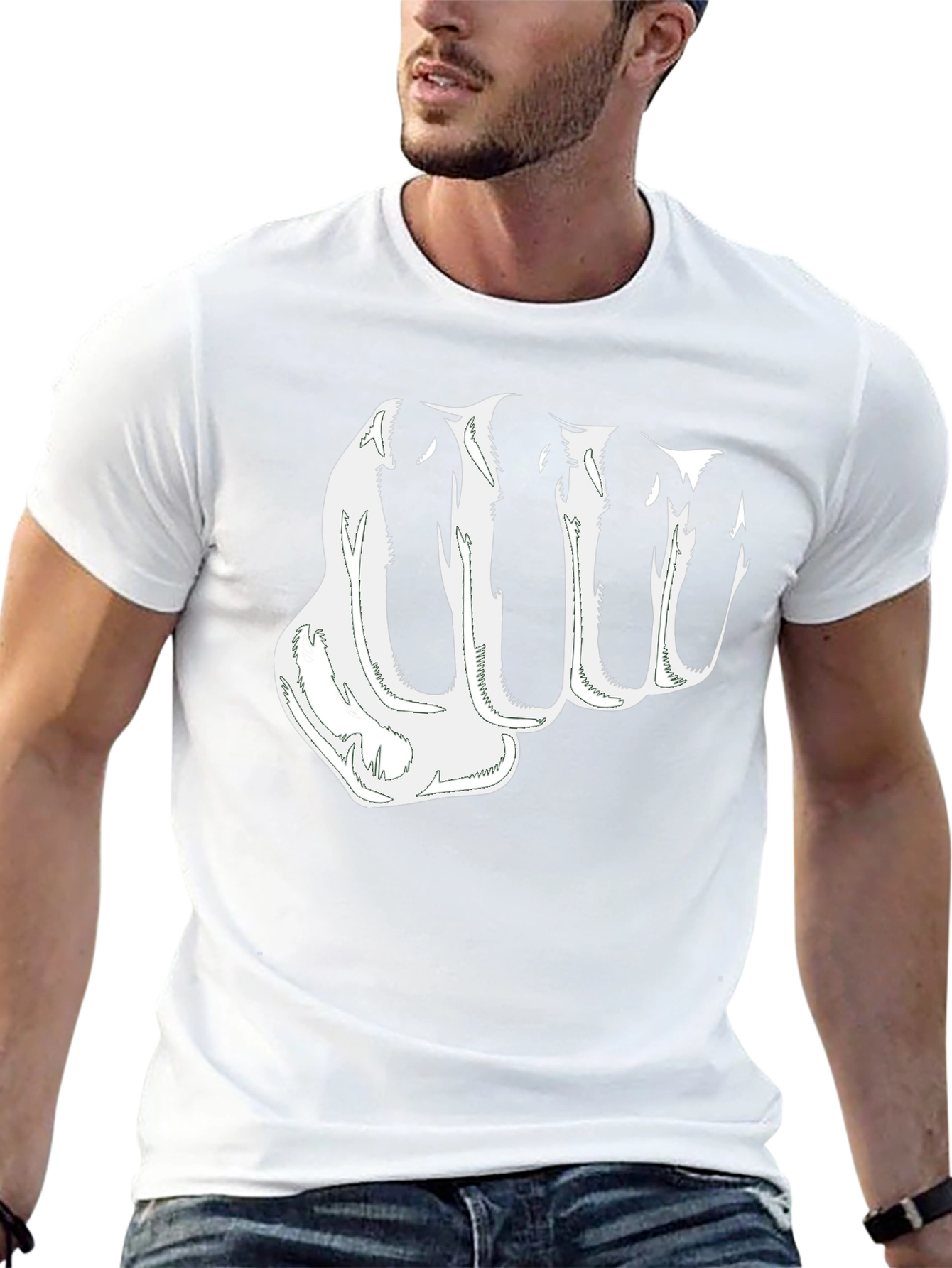 Fist Graphic Print Black T-Shirt