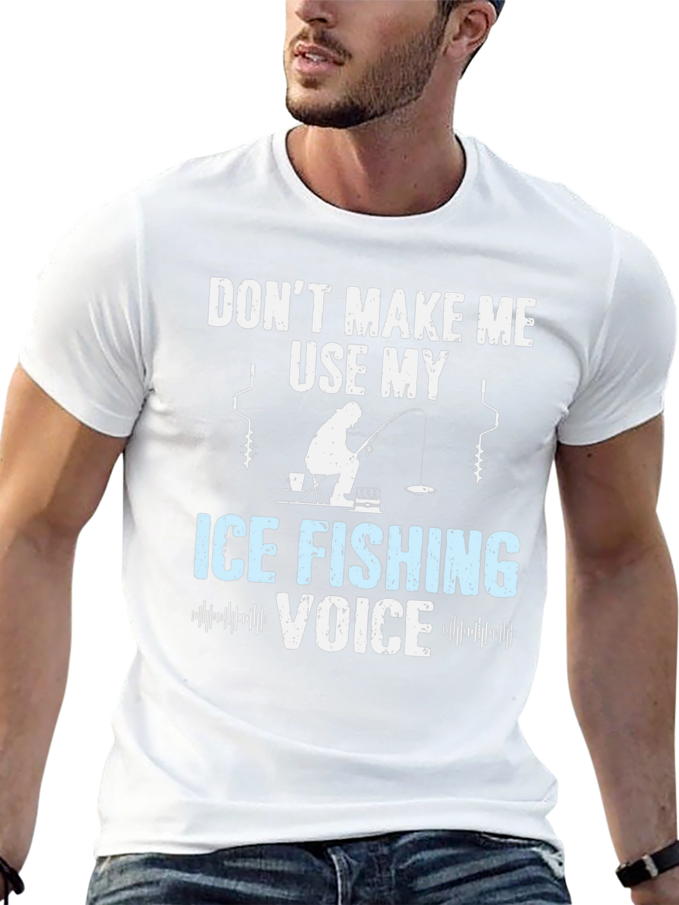 Ice Fishing Voice T-Shirt Funny Fisherman Tee