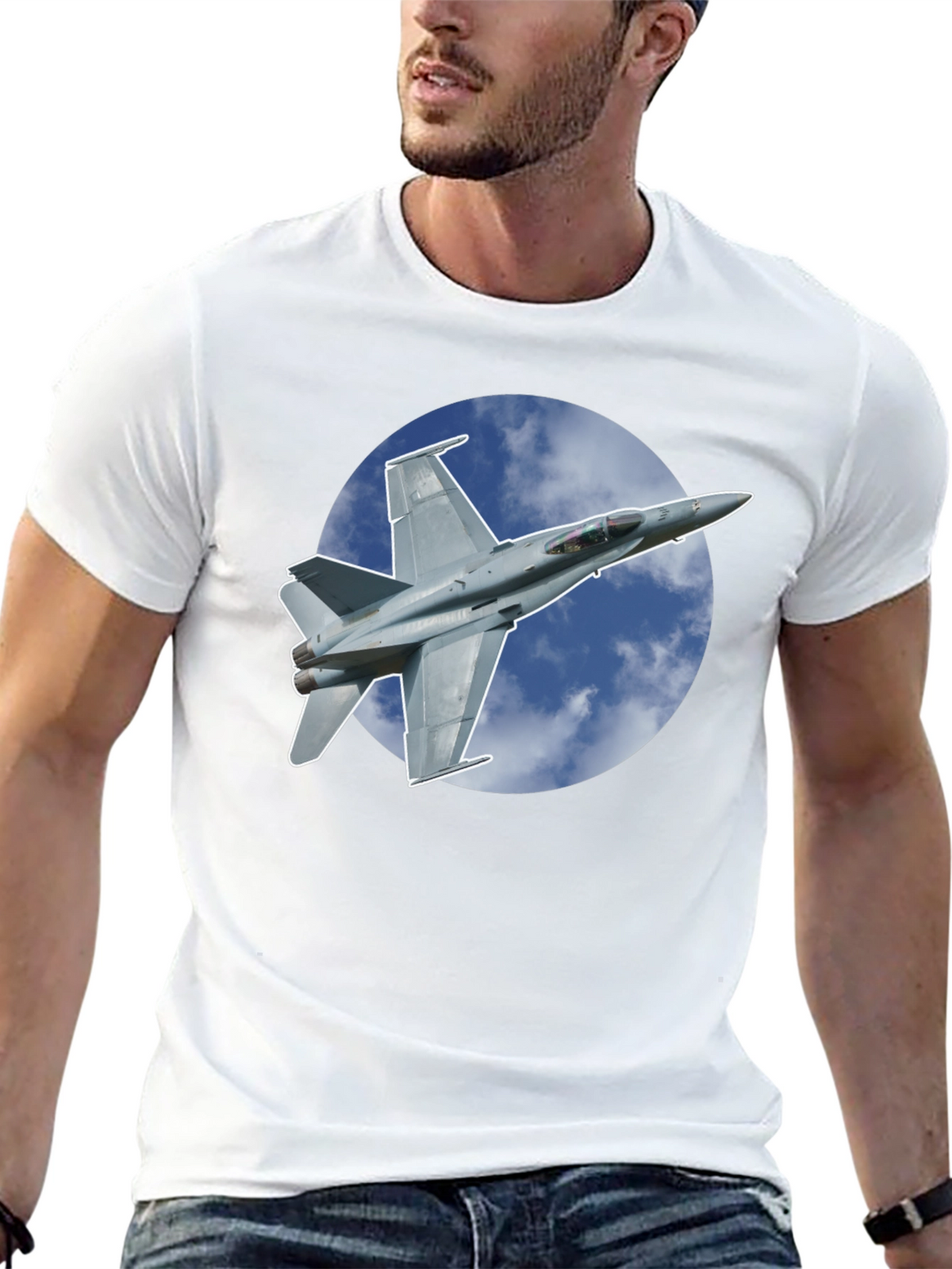 Jet Fighter Graphic Black T-Shirt