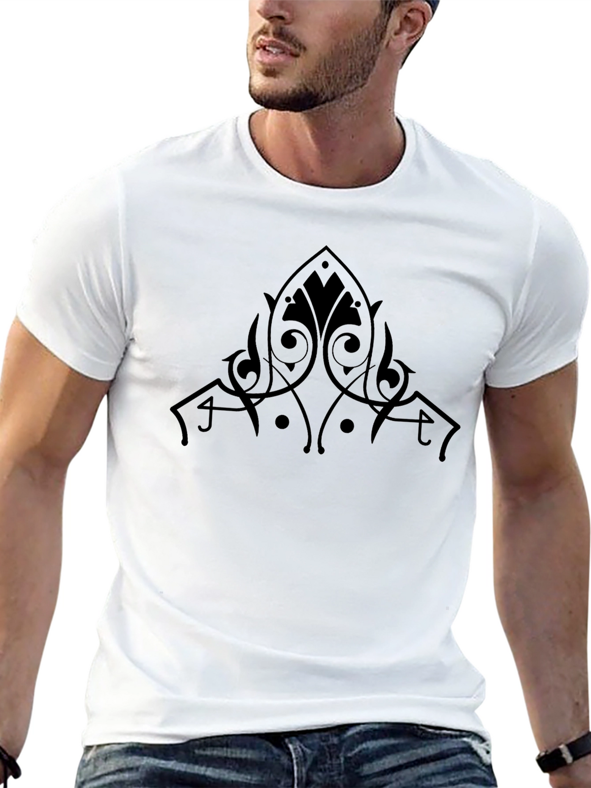 Elegant Tribal Black T-Shirt
