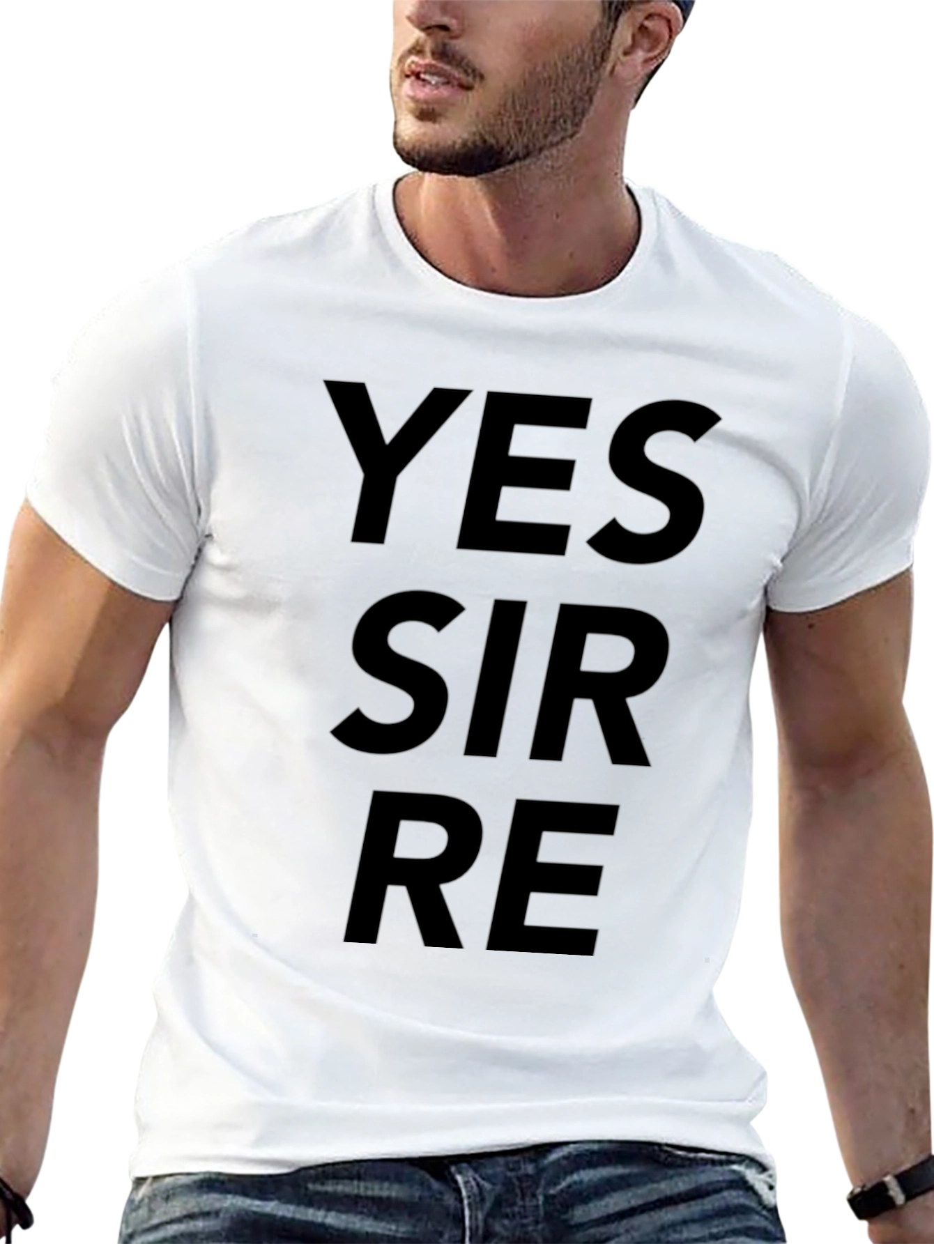 Yes Sir Re Black Graphic T-Shirt