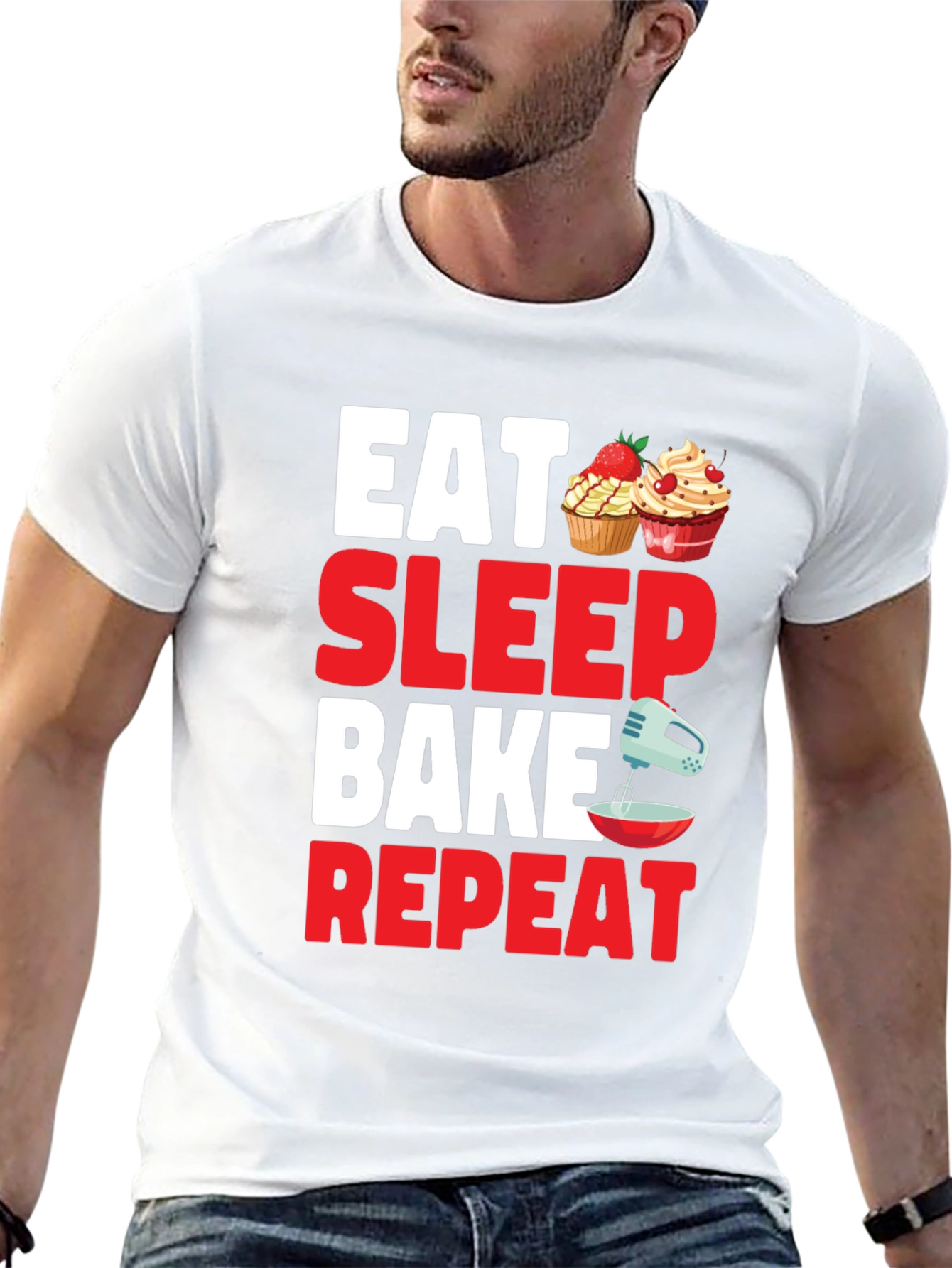 Eat Sleep Bake Repeat Graphic Tee