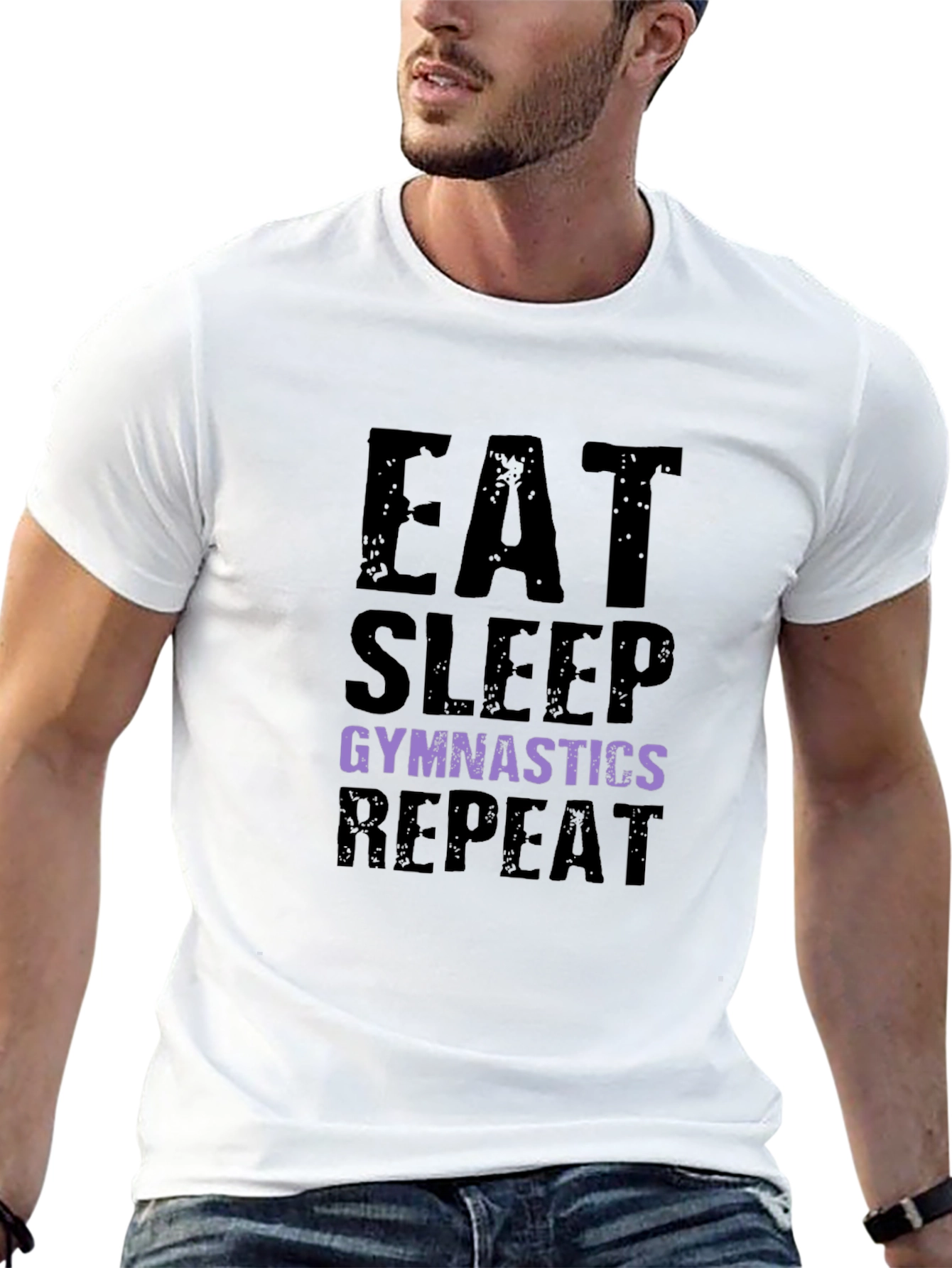 Eat Sleep Gymnastics Repeat Black T-Shirt