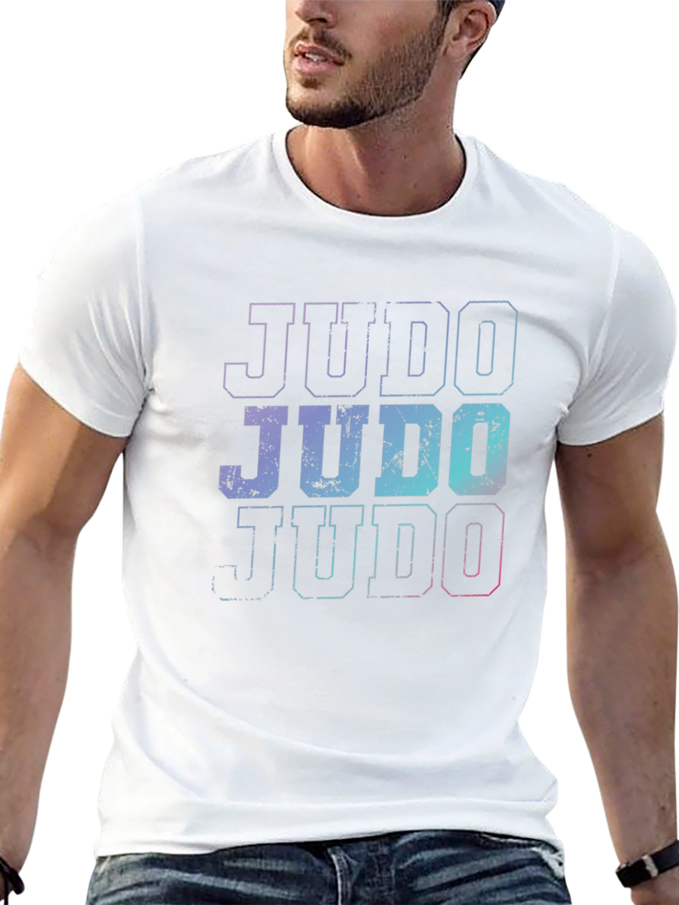 Retro Judo Graphic T-Shirt - Black