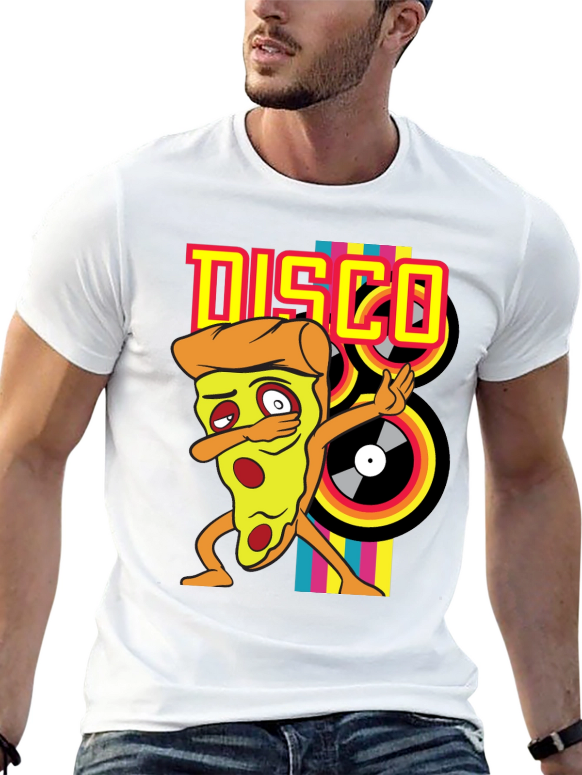 Disco Pizza T-Shirt - Unique Graphic Tee