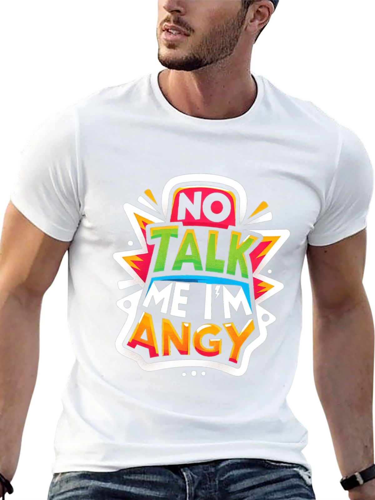 No Talk Me Im Angy Graphic Tee - Black
