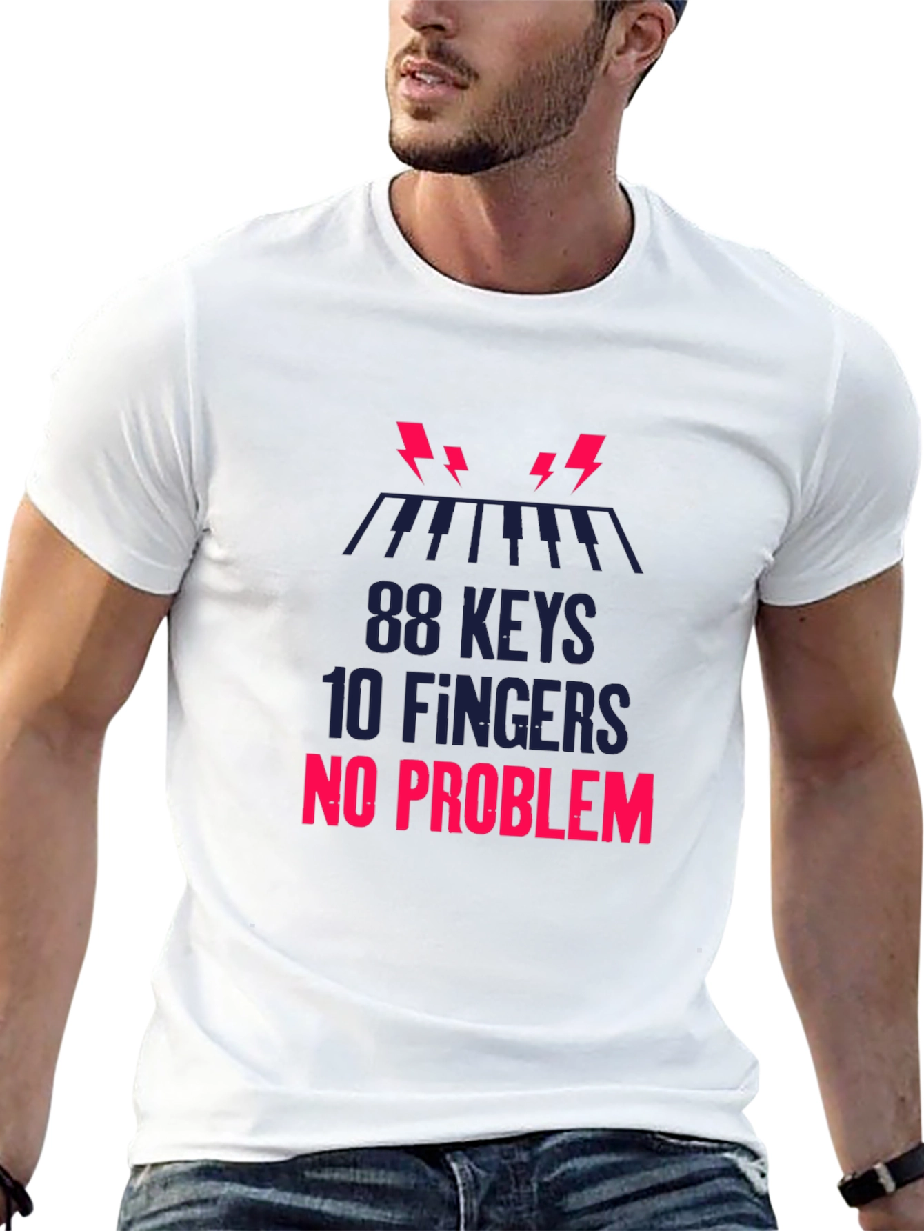 88 Keys 10 Fingers No Problem Graphic Tee