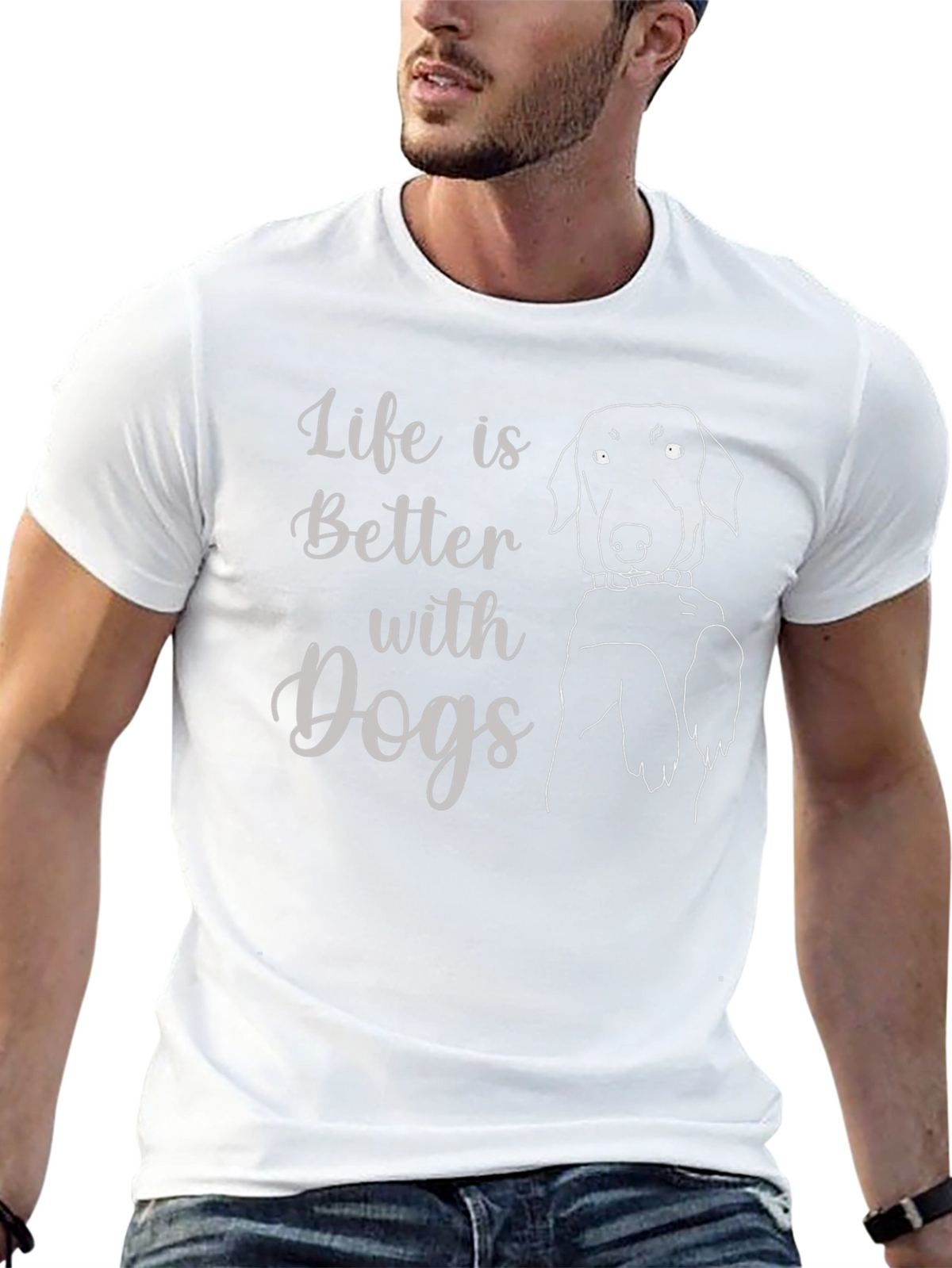 Life is Better with Dogs Black T-Shirt