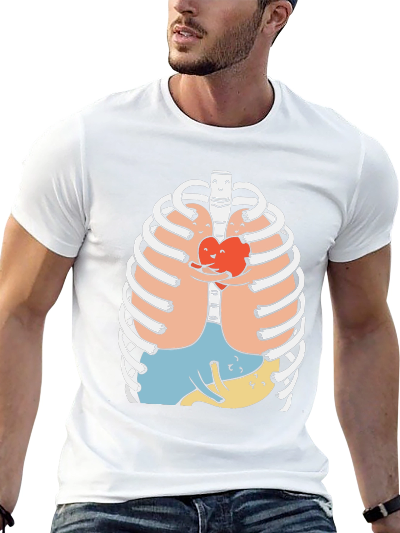 Anatomical Rib Cage Graphic Print T-Shirt