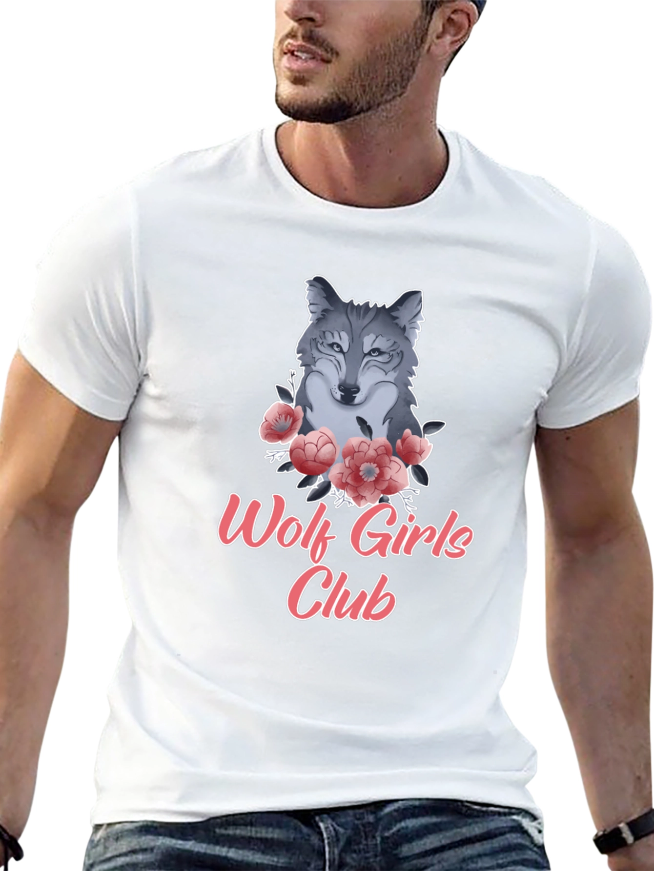 Wolf Girls Club Graphic Tee - Black Cotton T-Shirt