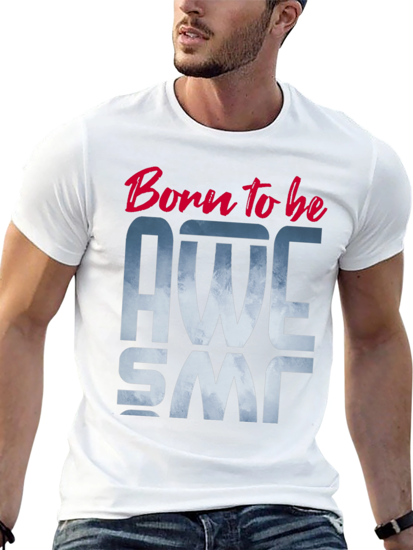 Born to be Awesome Black Graphic Tee