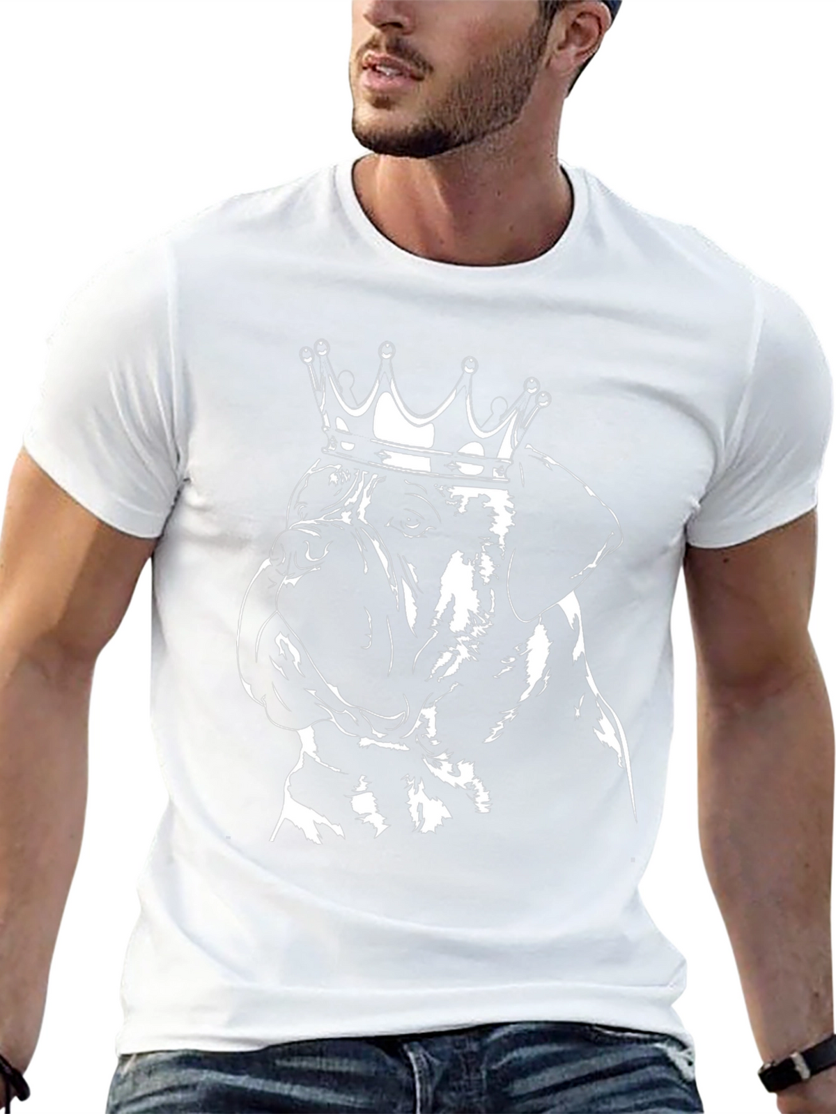 Dog King Graphic Tee - Black Cotton T-Shirt