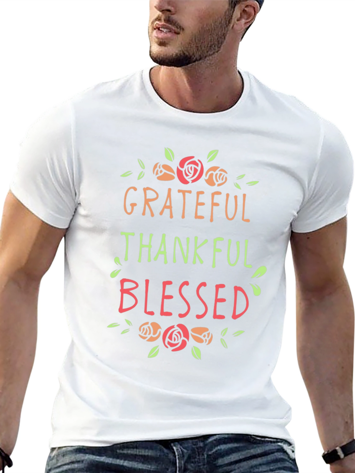 Grateful Thankful Blessed Graphic T-Shirt