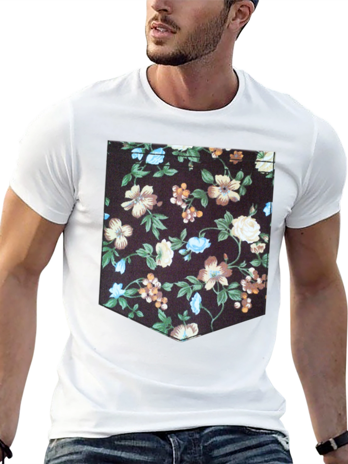 Floral Pocket Print T-Shirt