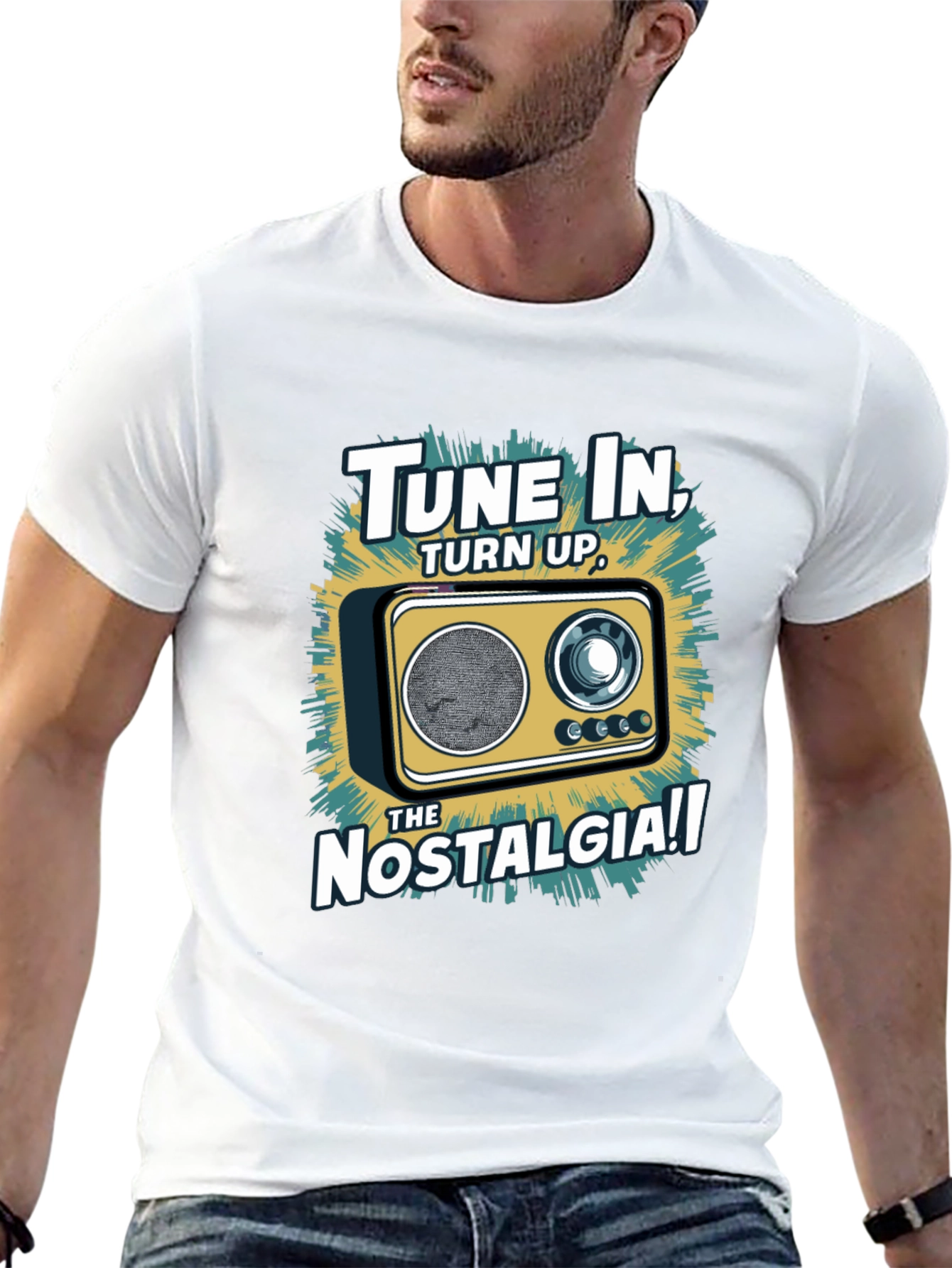 Tune In Nostalgia Radio Graphic T-Shirt