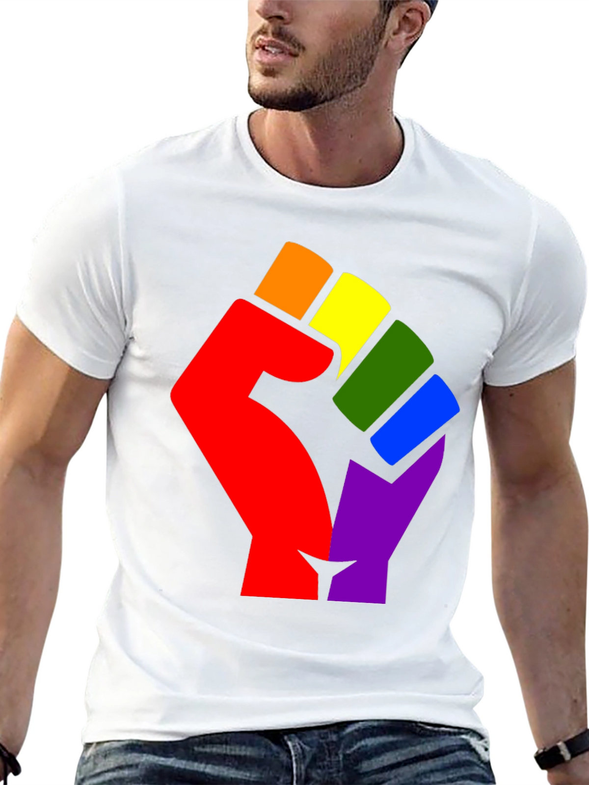 Pride Fist T-Shirt - Rainbow Equality Tee