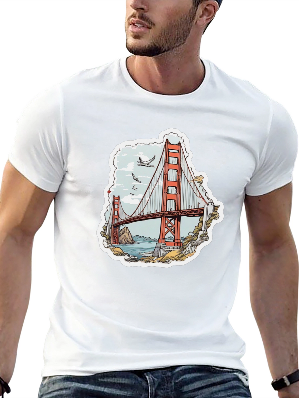 Golden Gate Bridge Graphic Tee - Black T-Shirt