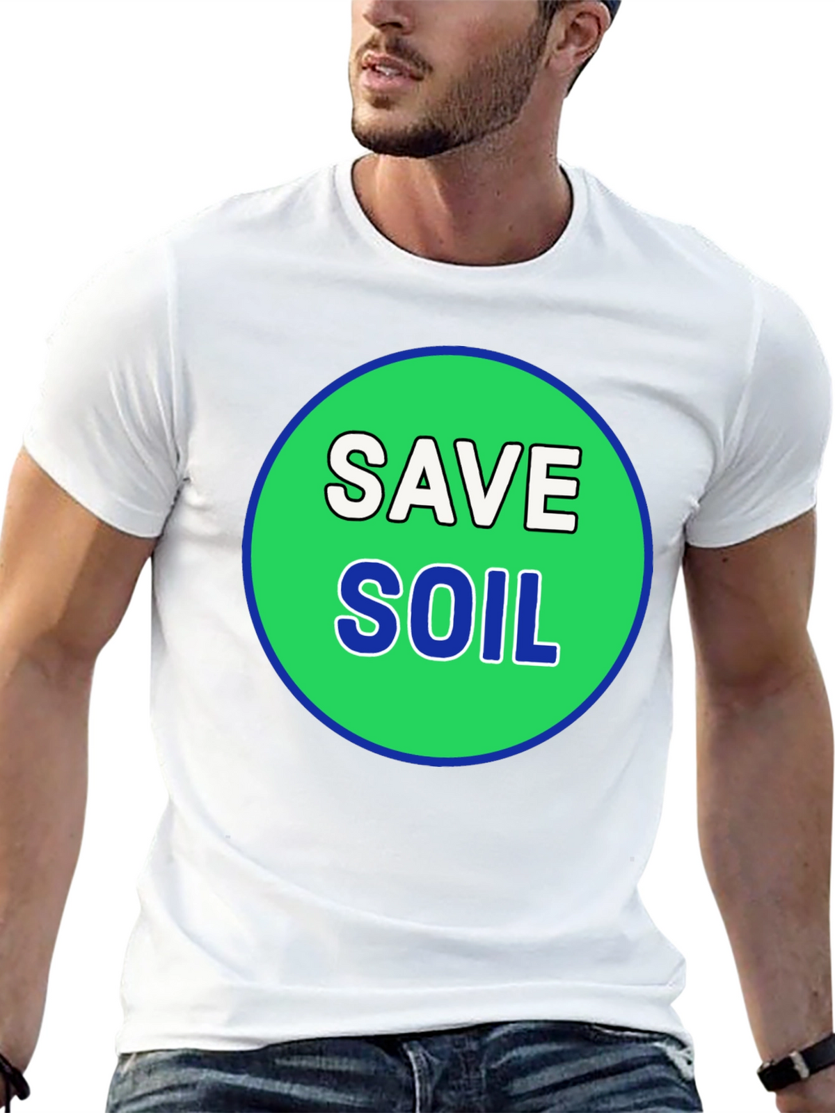 Save Soil Black T-Shirt - Environmental Awareness