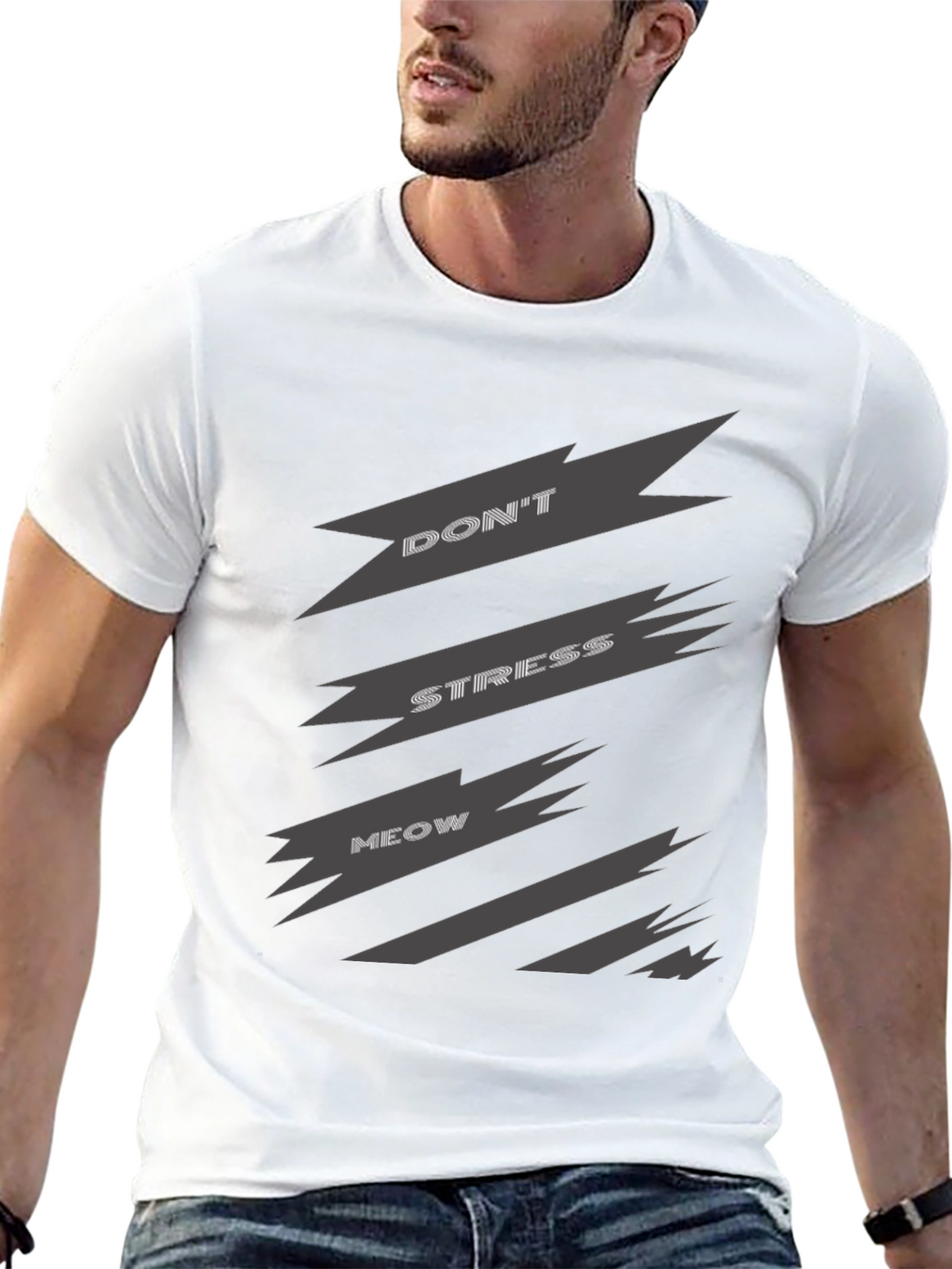 Dont Stress Meow Graphic Tee - Relaxed Fit