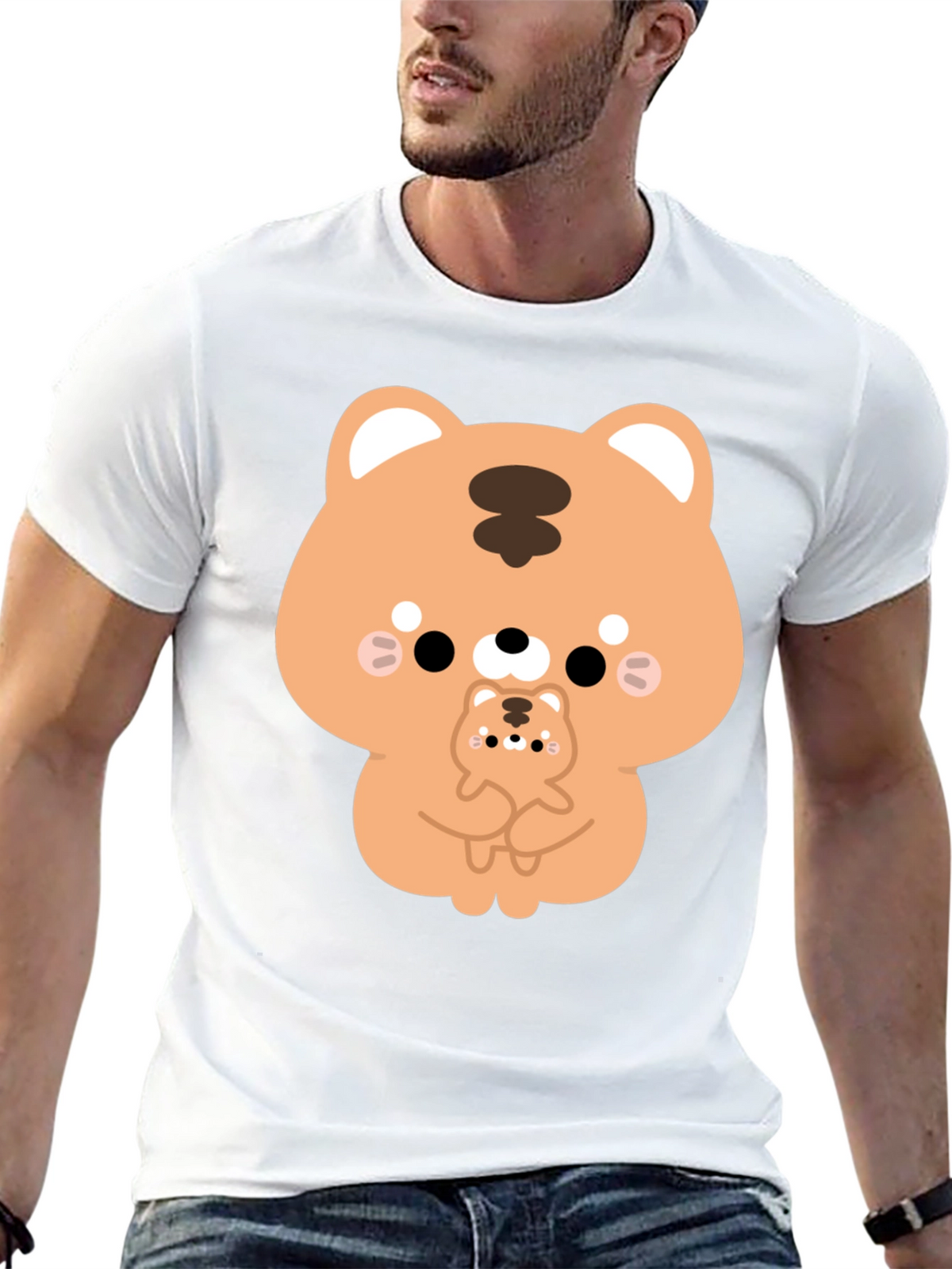 Cute Cartoon Tiger Graphic T-Shirt