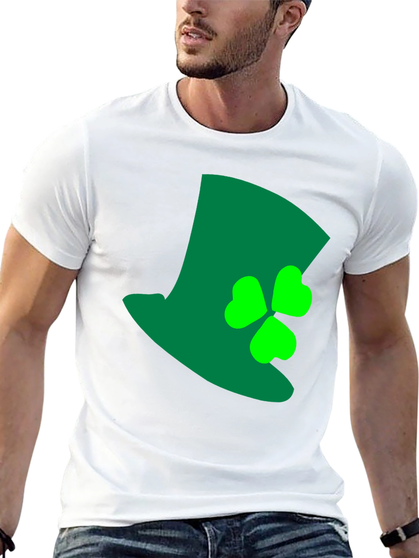 St. Patricks Day Top Hat Shamrock Graphic Tee