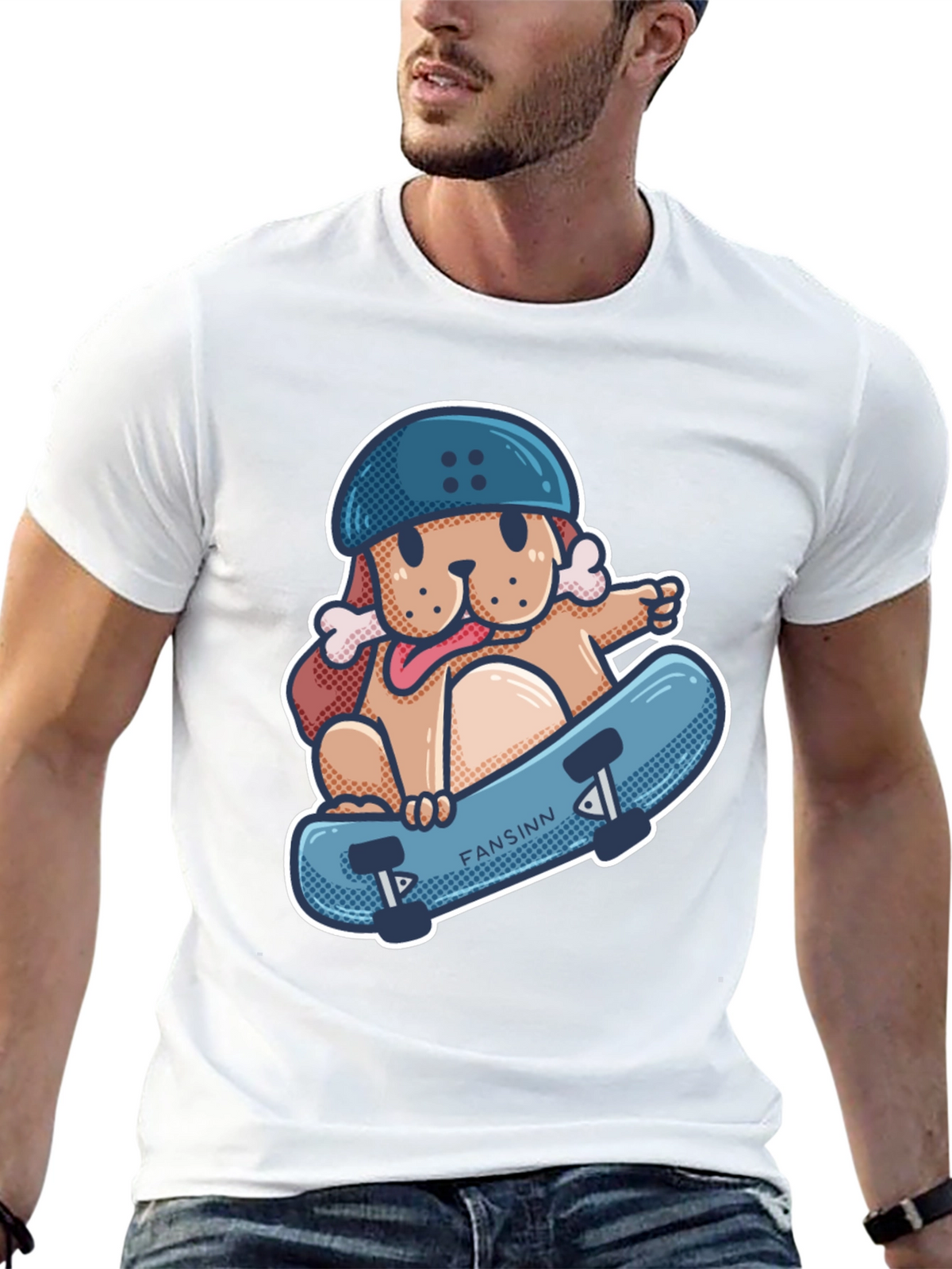 Dog Skateboard T-Shirt - Cool Graphic Tee