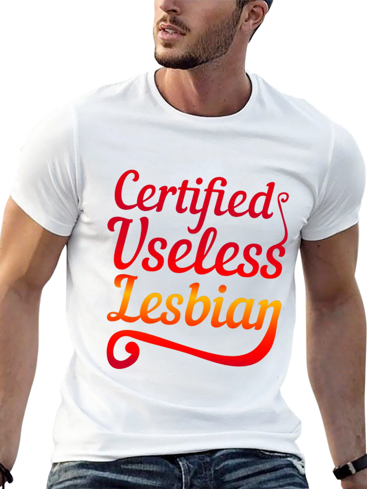 Certified Useless Lesbian Graphic Tee - Black T-Shirt