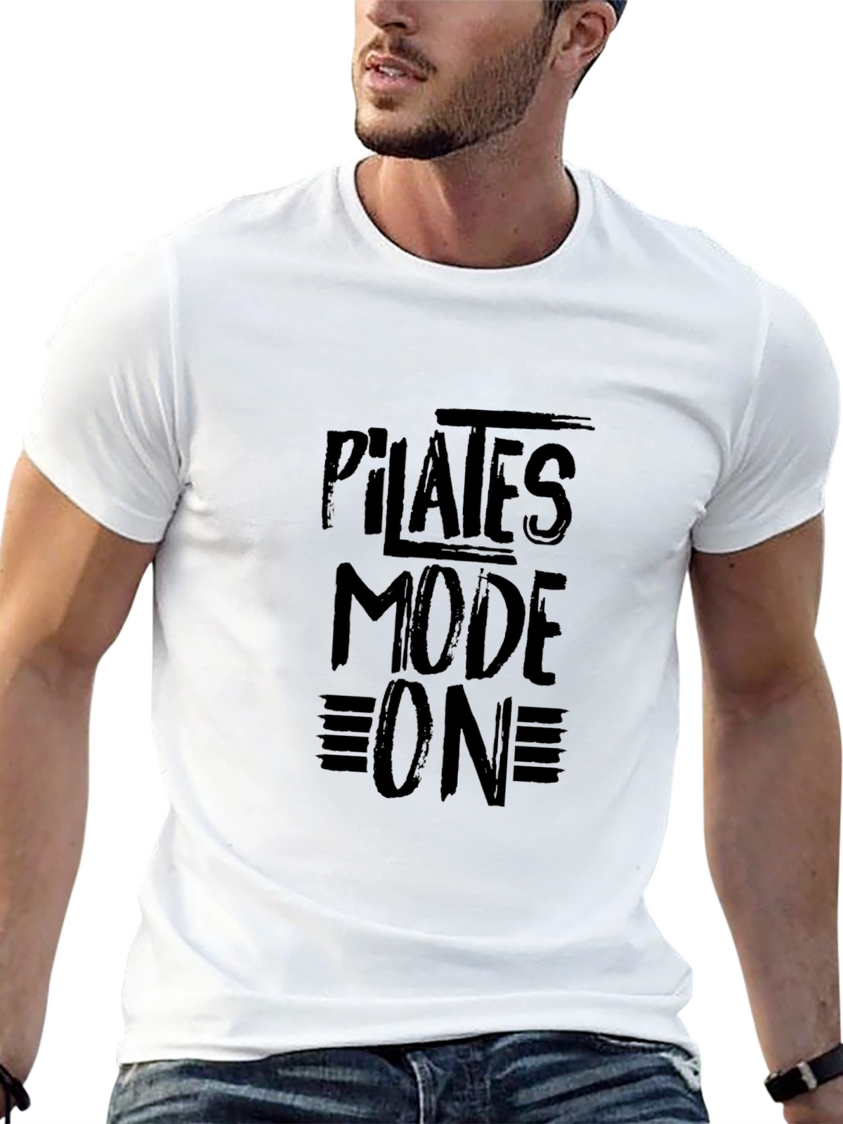 Pilates Mode On T-Shirt - Black Graphic Tee