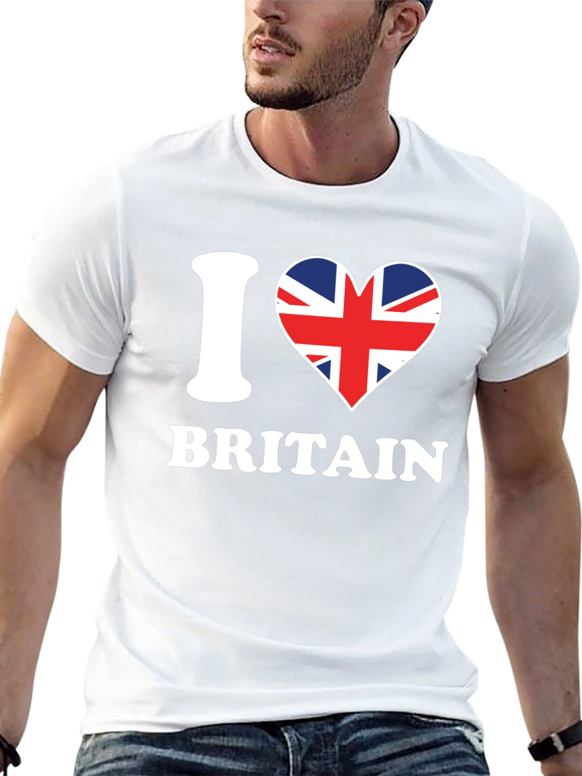 I Love Britain T-Shirt - Union Jack Heart Design