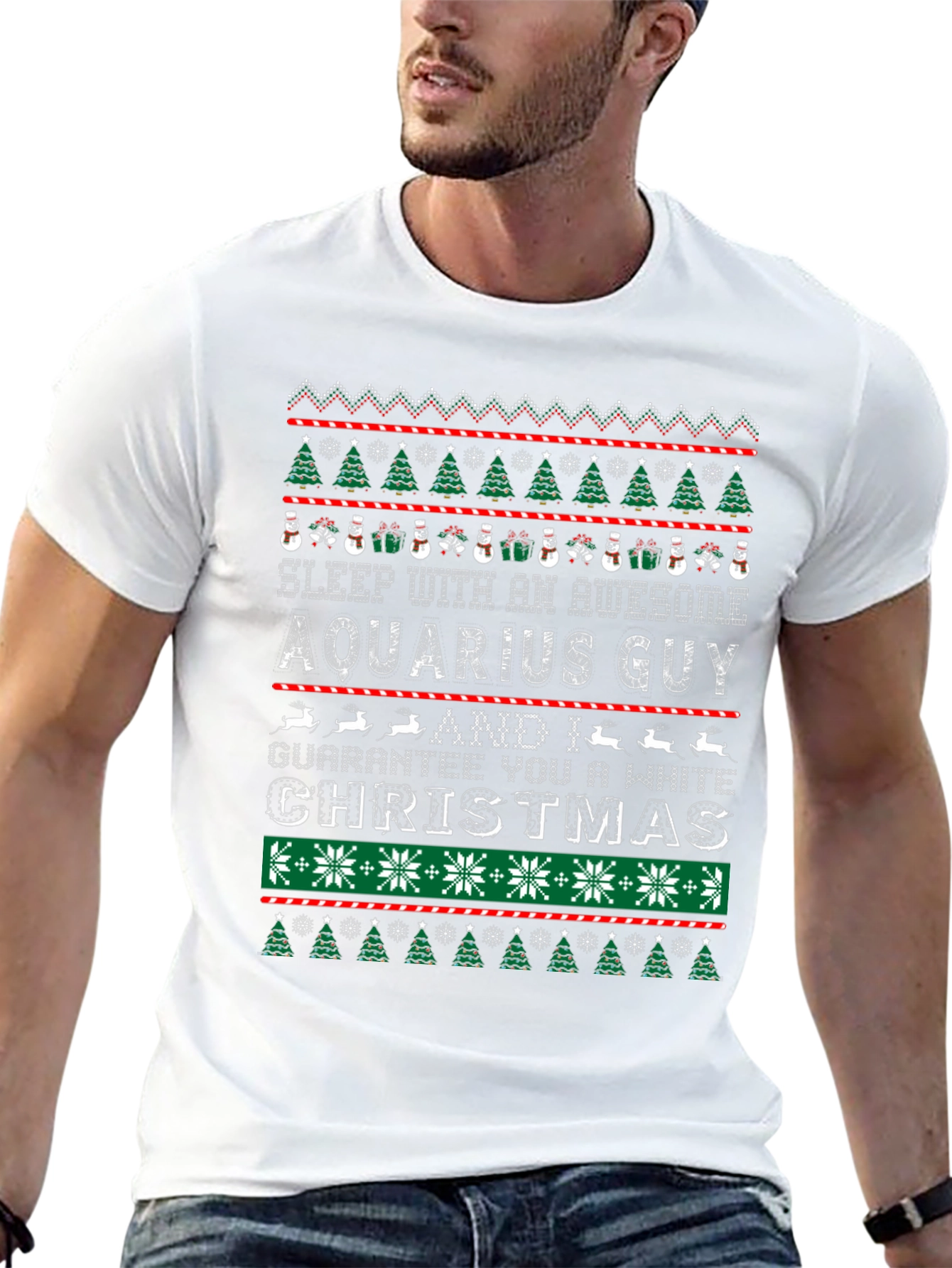 Aquarius Guy Ugly Christmas Sweater Style T-Shirt