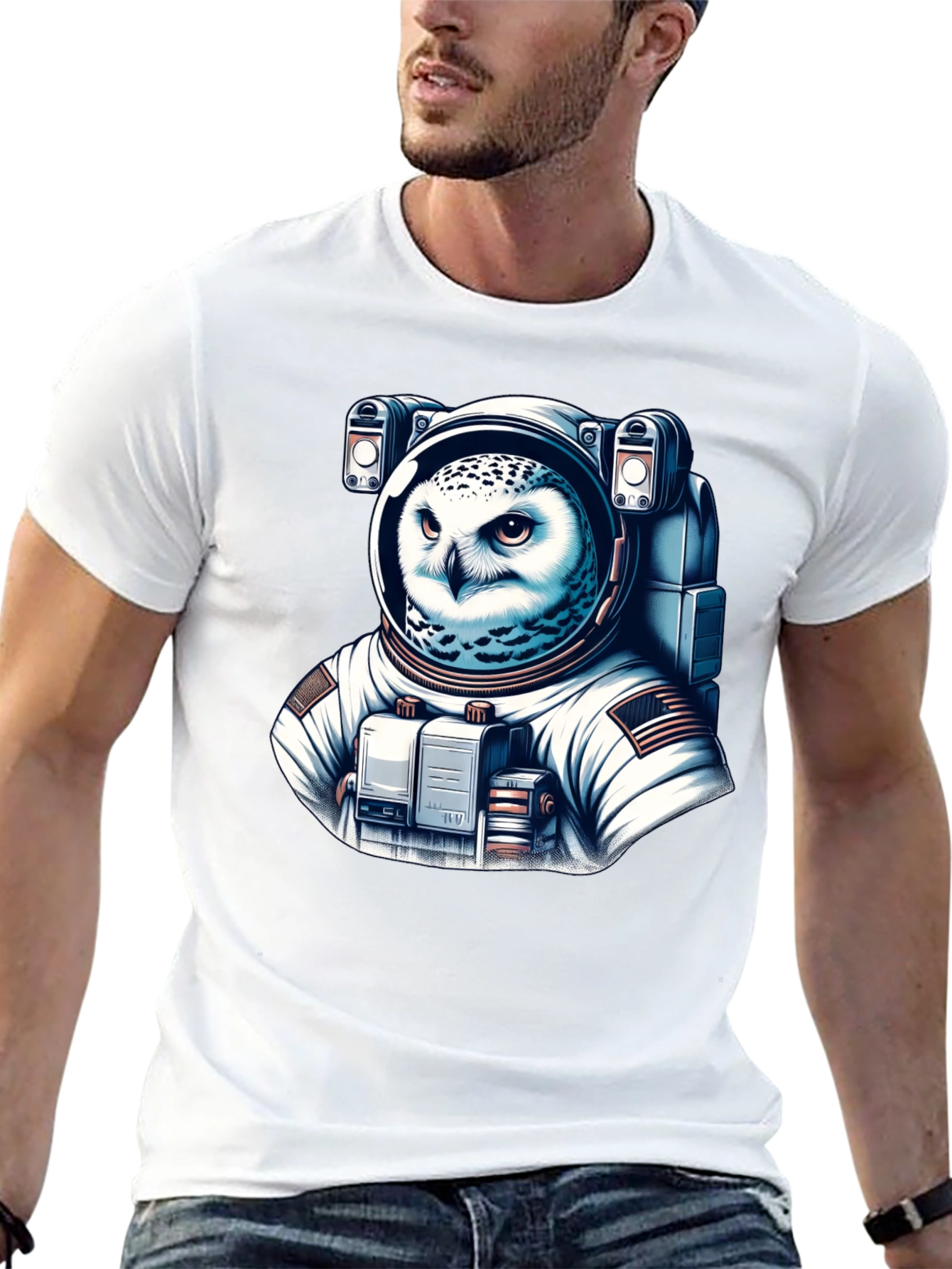 Owl Astronaut Graphic T-Shirt - Space Explorer Tee