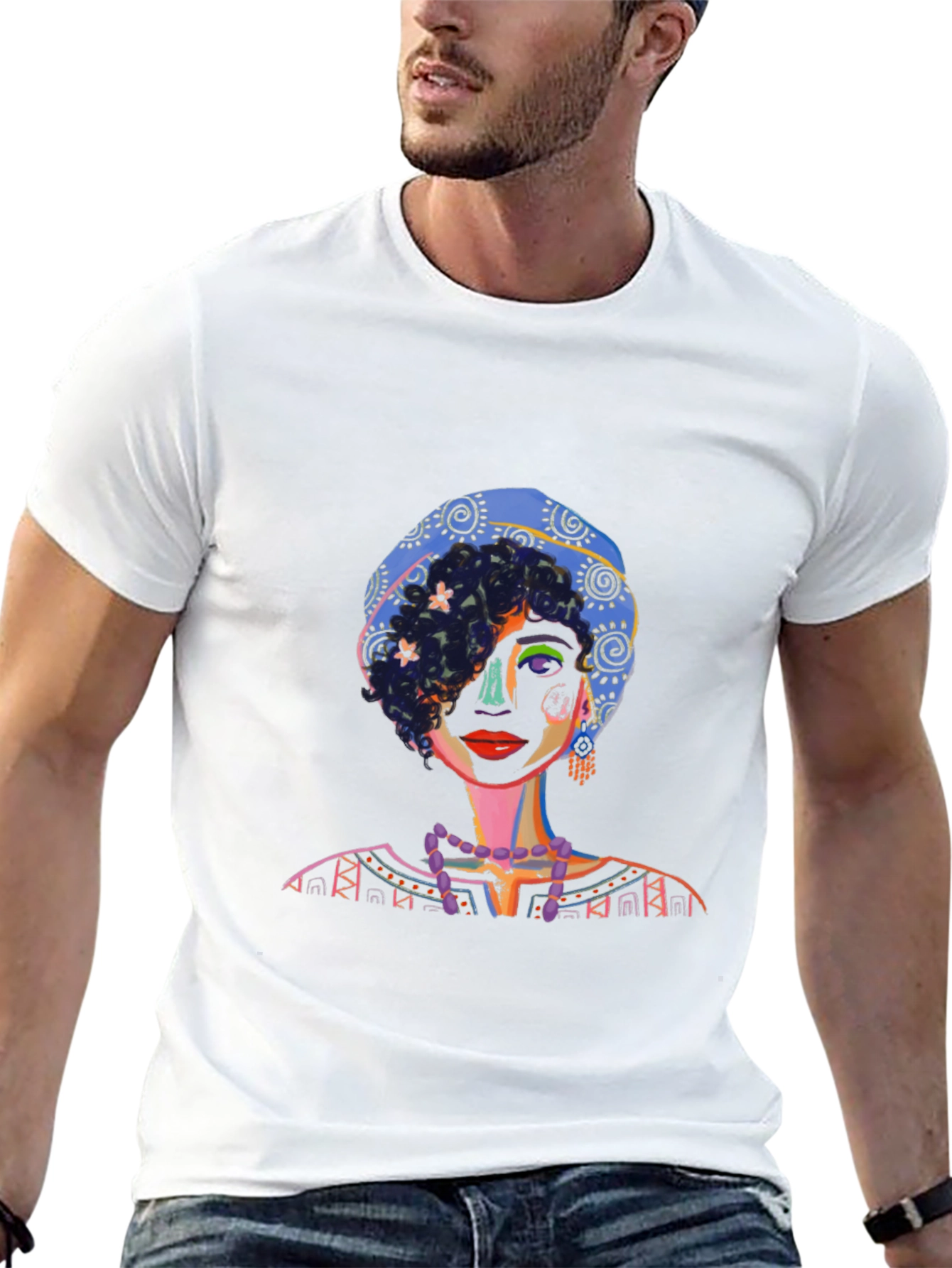 Artistic Portrait Graphic Tee - Unique Design