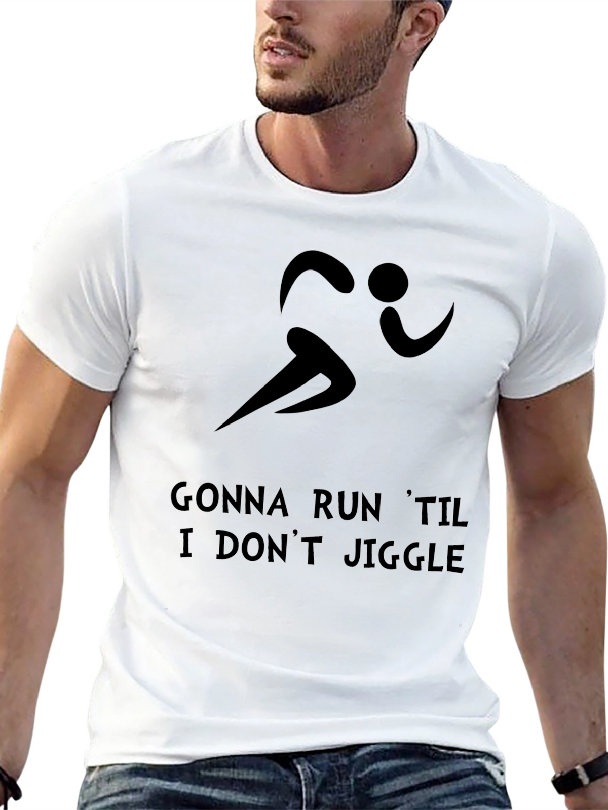 Gonna Run Til I Dont Jiggle Black T-Shirt