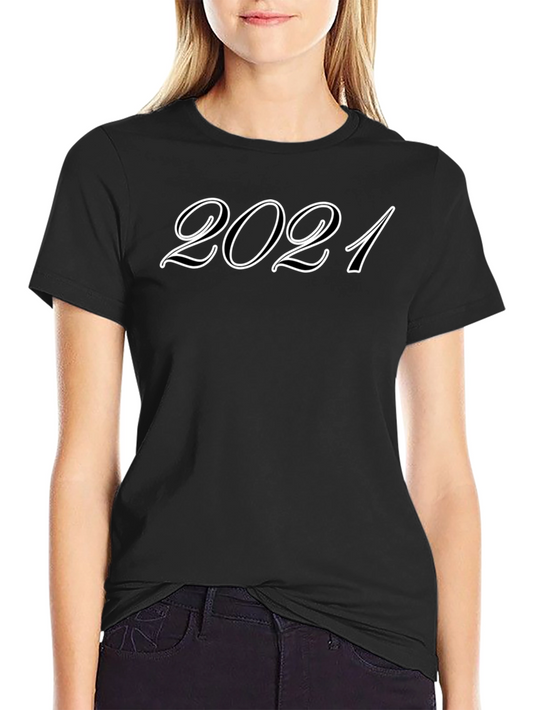 2021 Graphic Print Crew Neck Tee