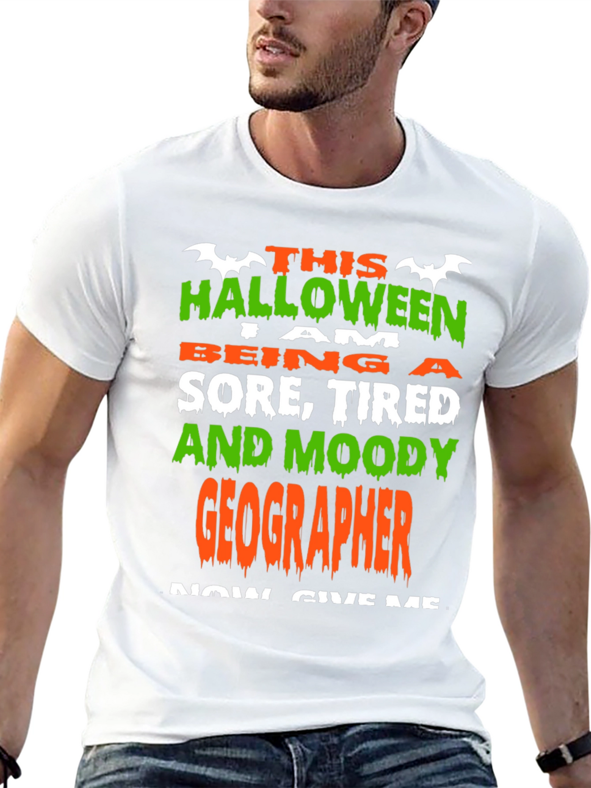 Halloween Geographer T-Shirt: Sore Tired & Moody