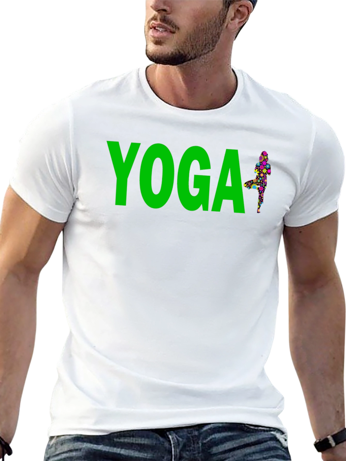 Yoga Pose Black Graphic Tee