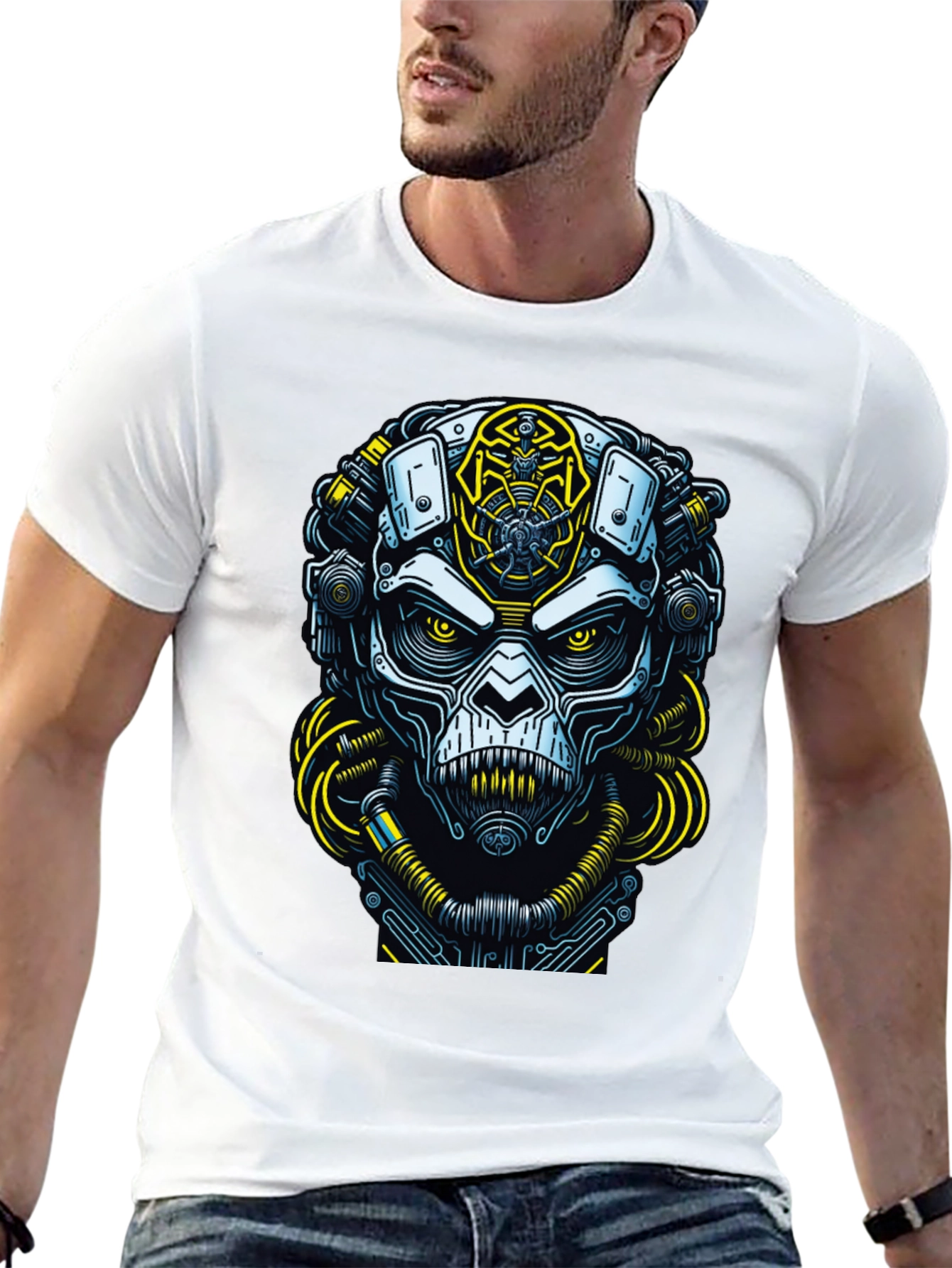 Cyberpunk Ape Graphic Tee - Futuristic Streetwear
