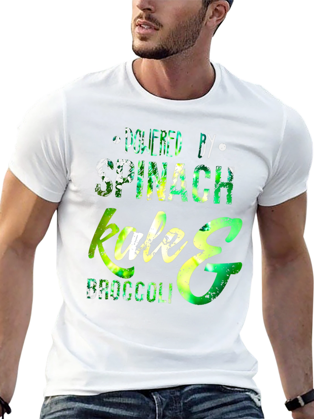 Powered by Spinach Kale & Broccoli T-Shirt
