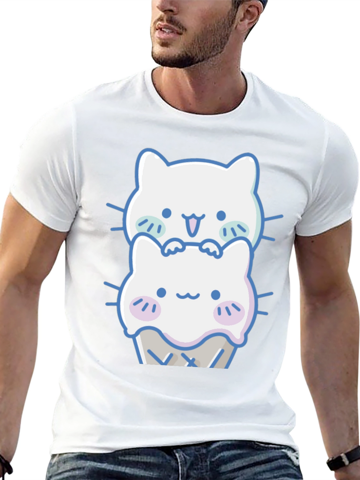 Cute Kawaii Cat Ice Cream T-Shirt
