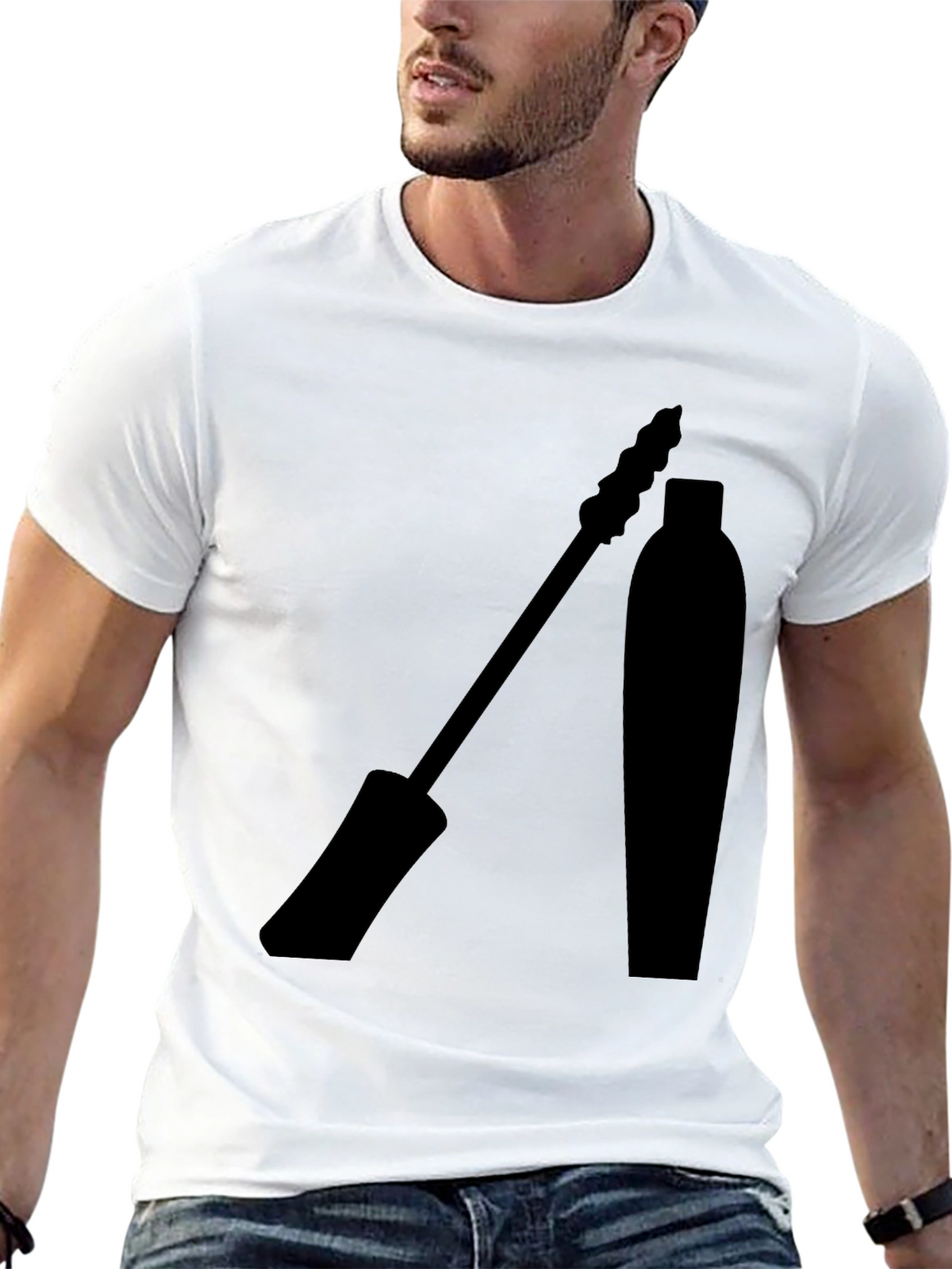 Mascara Graphic Tee - Stylish Eyelash Design T-Shirt