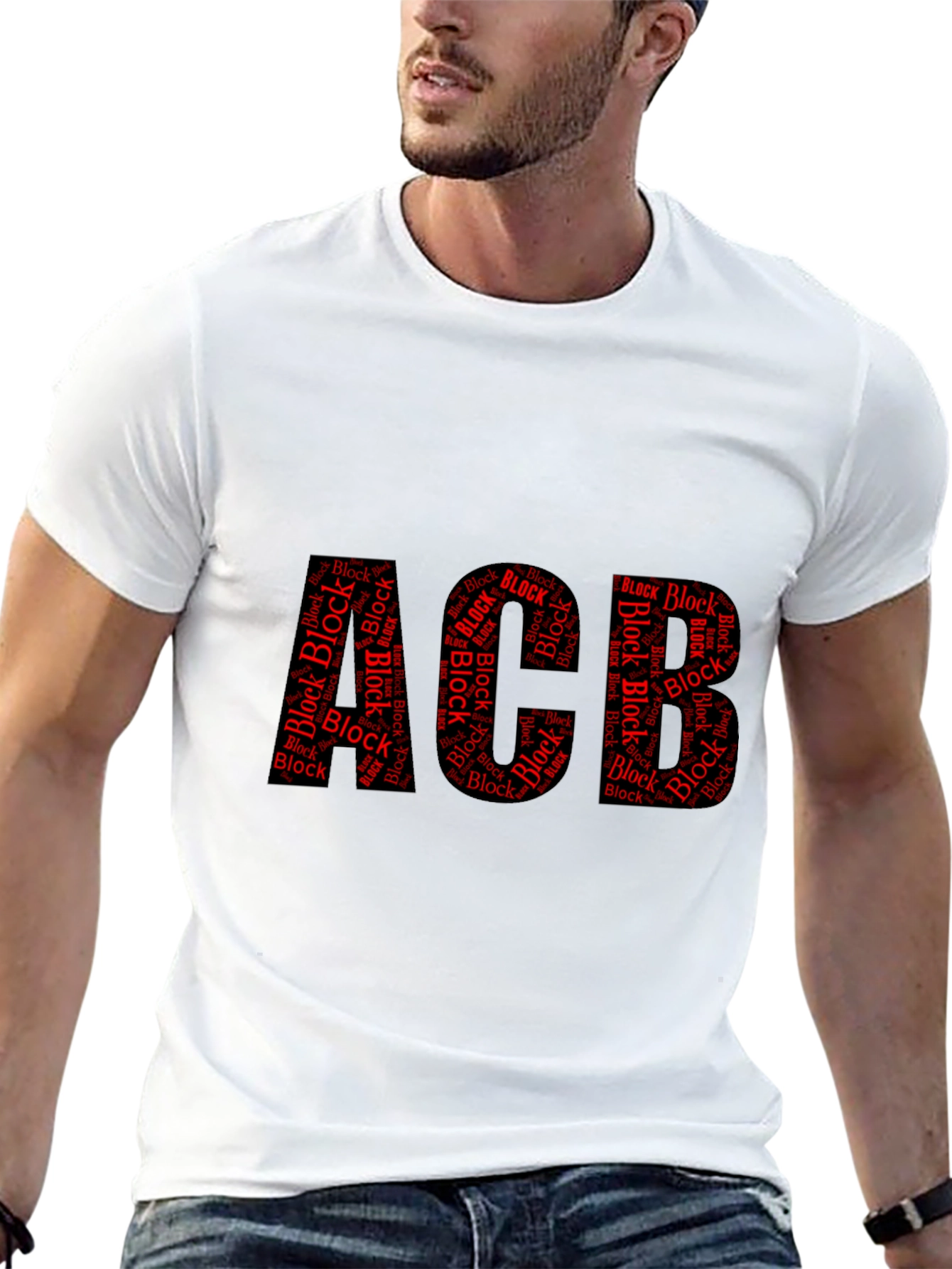 ACB Block Word Art Black T-Shirt