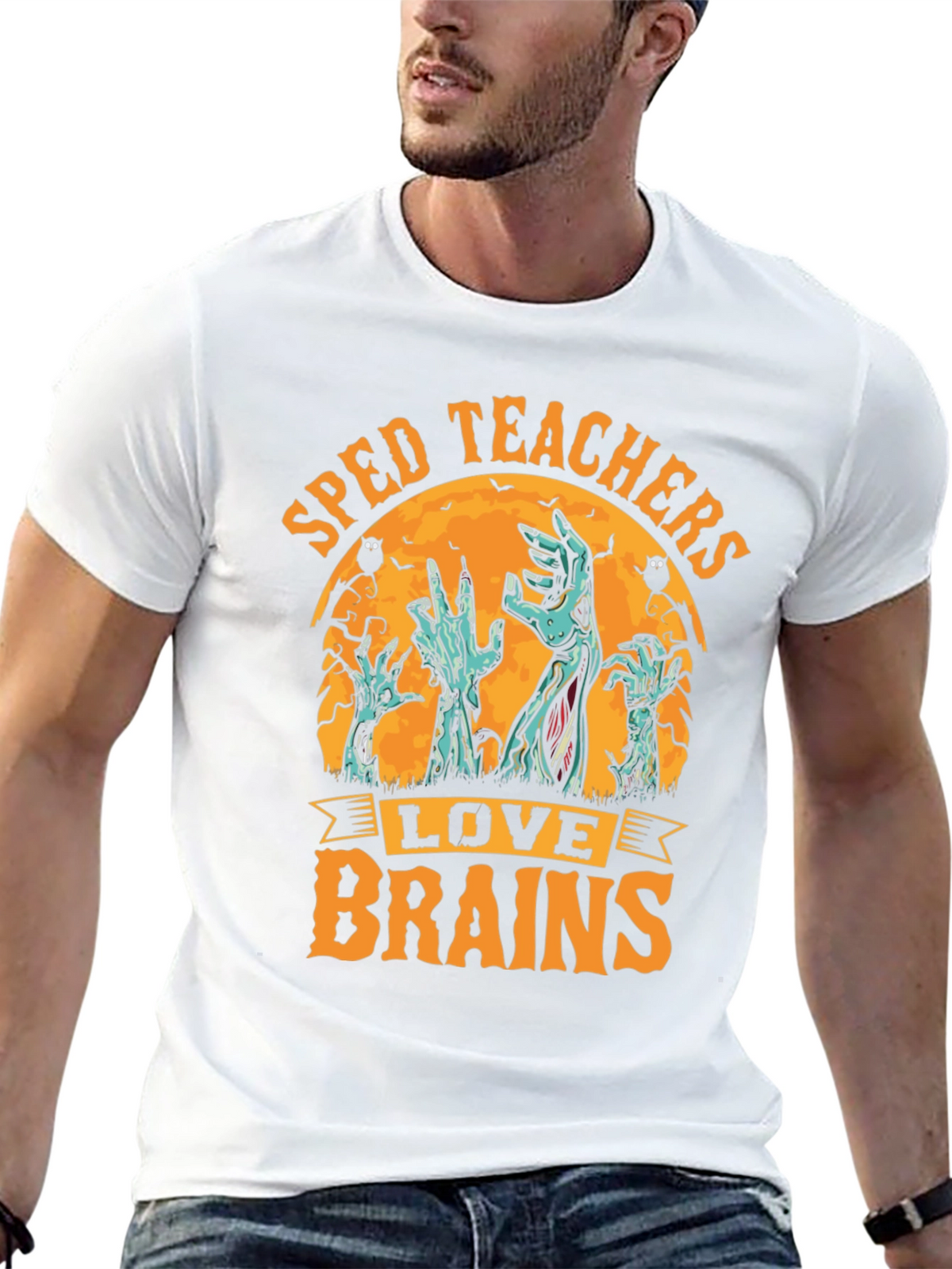 SPED Teachers Love Brains Halloween T-Shirt