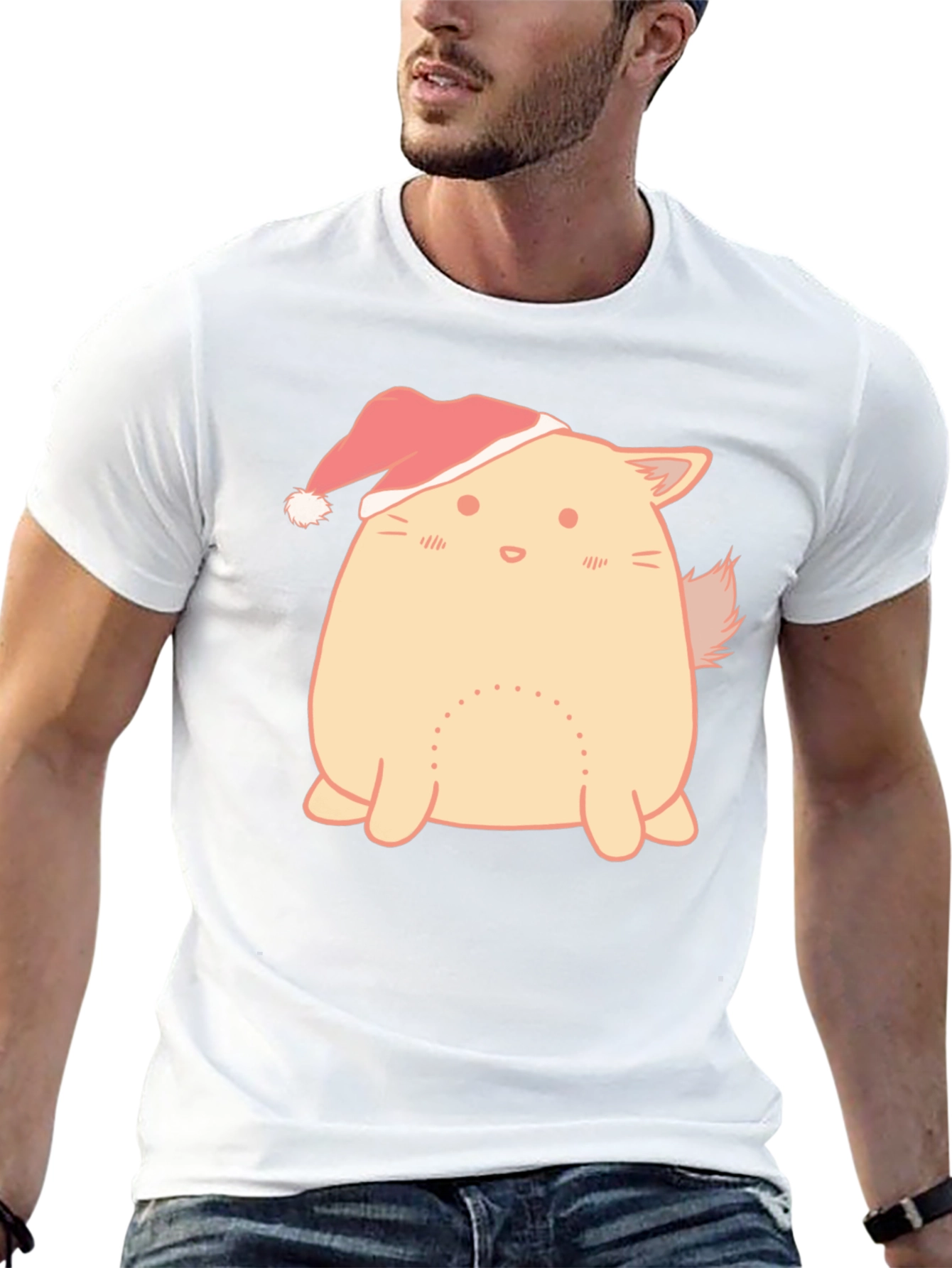 Festive Cat T-Shirt - Holiday Cheer