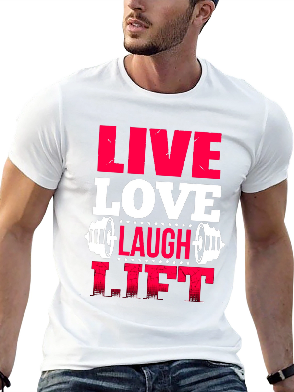 Live Love Laugh Lift Graphic Tee - Black