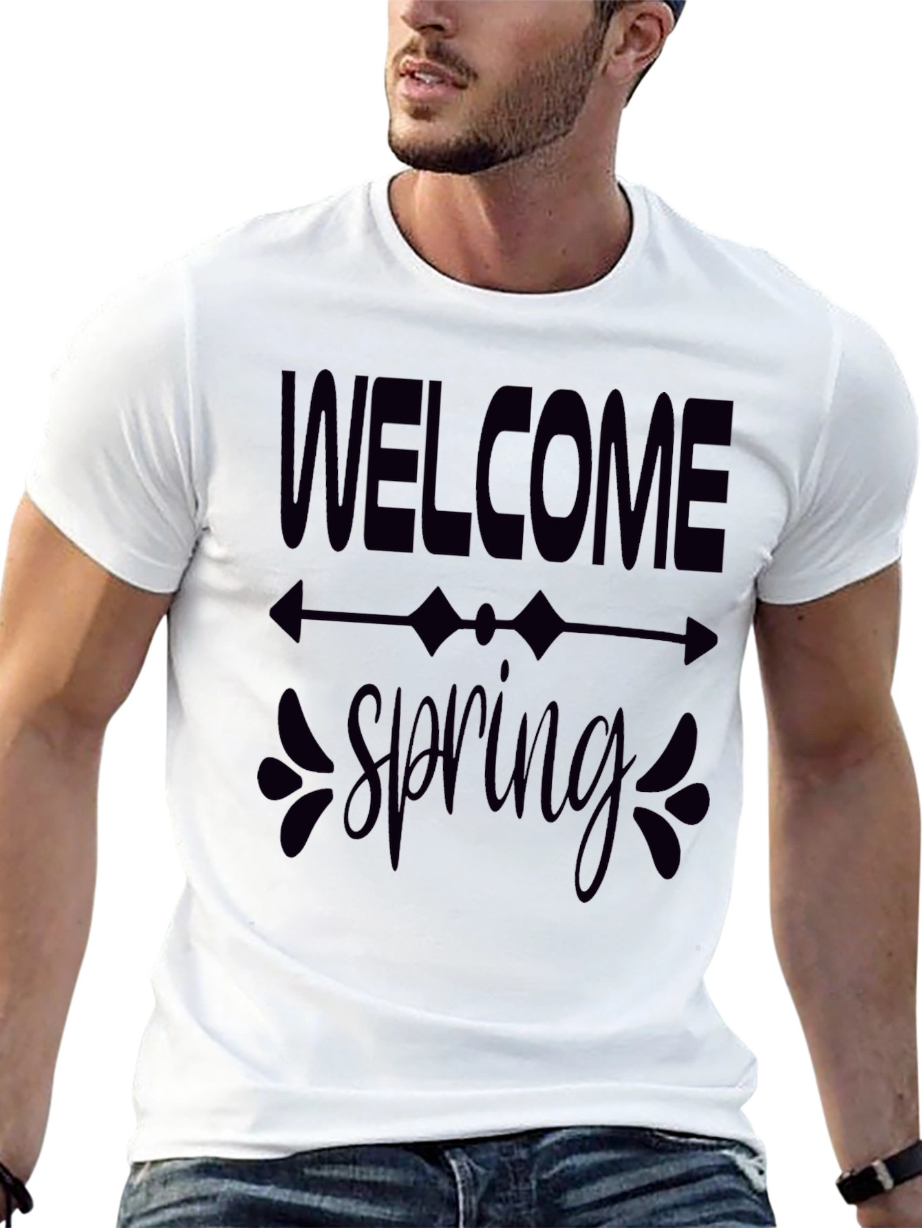 Welcome Spring Graphic Tee - Black