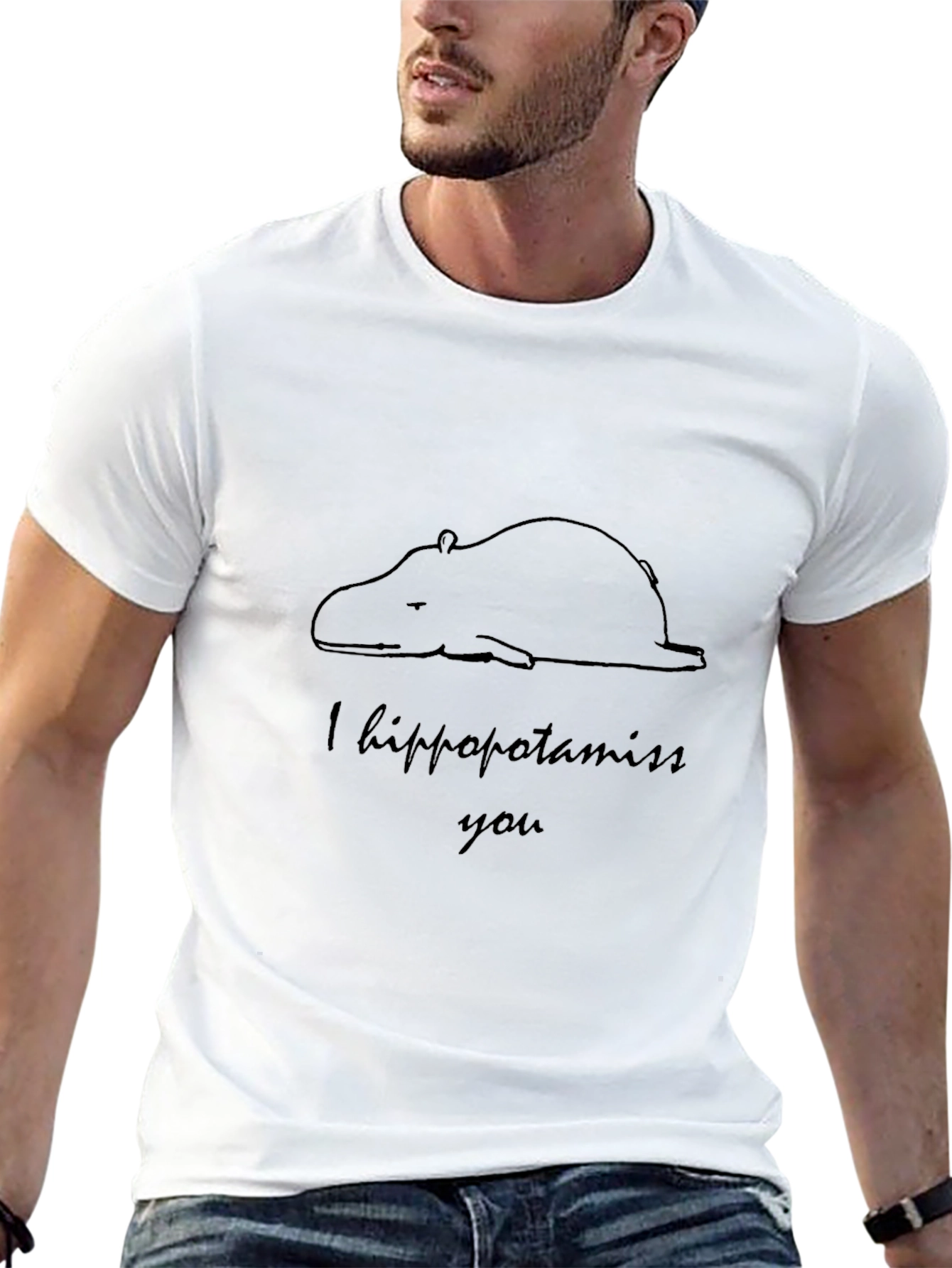 I Hippopotamiss You T-Shirt - Black