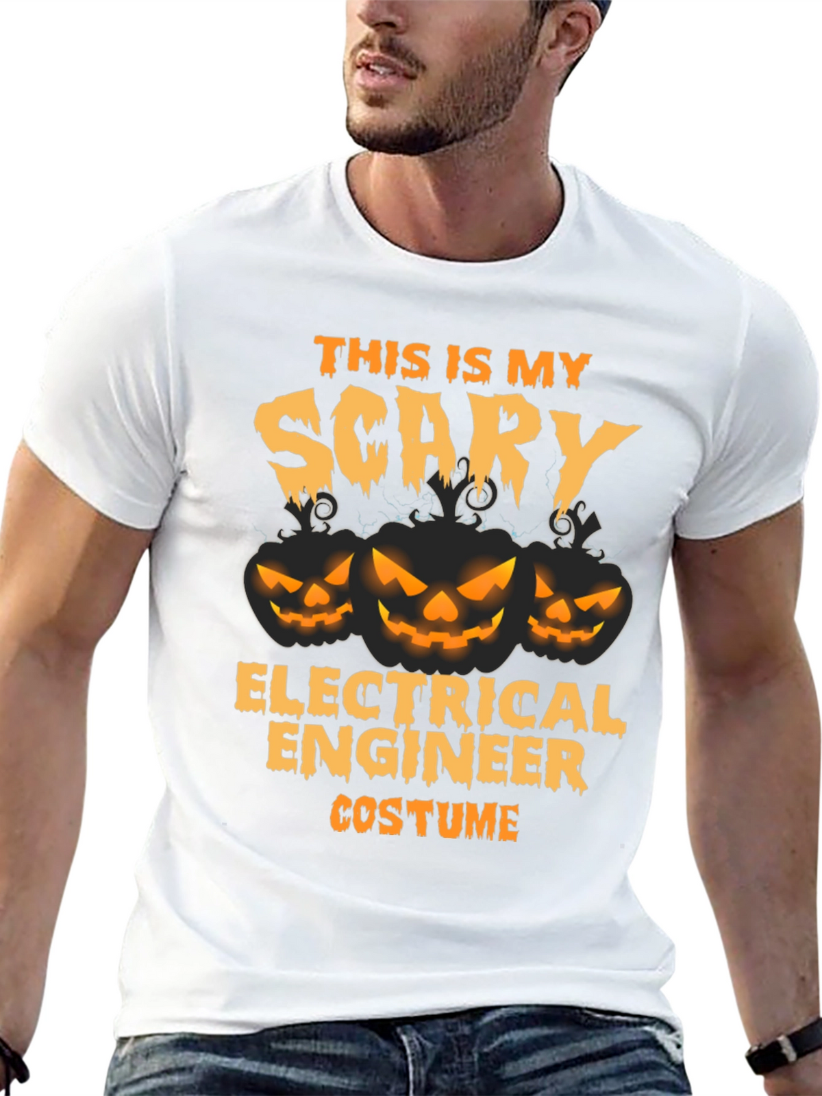 Scary Electrical Engineer Costume Halloween T-Shirt